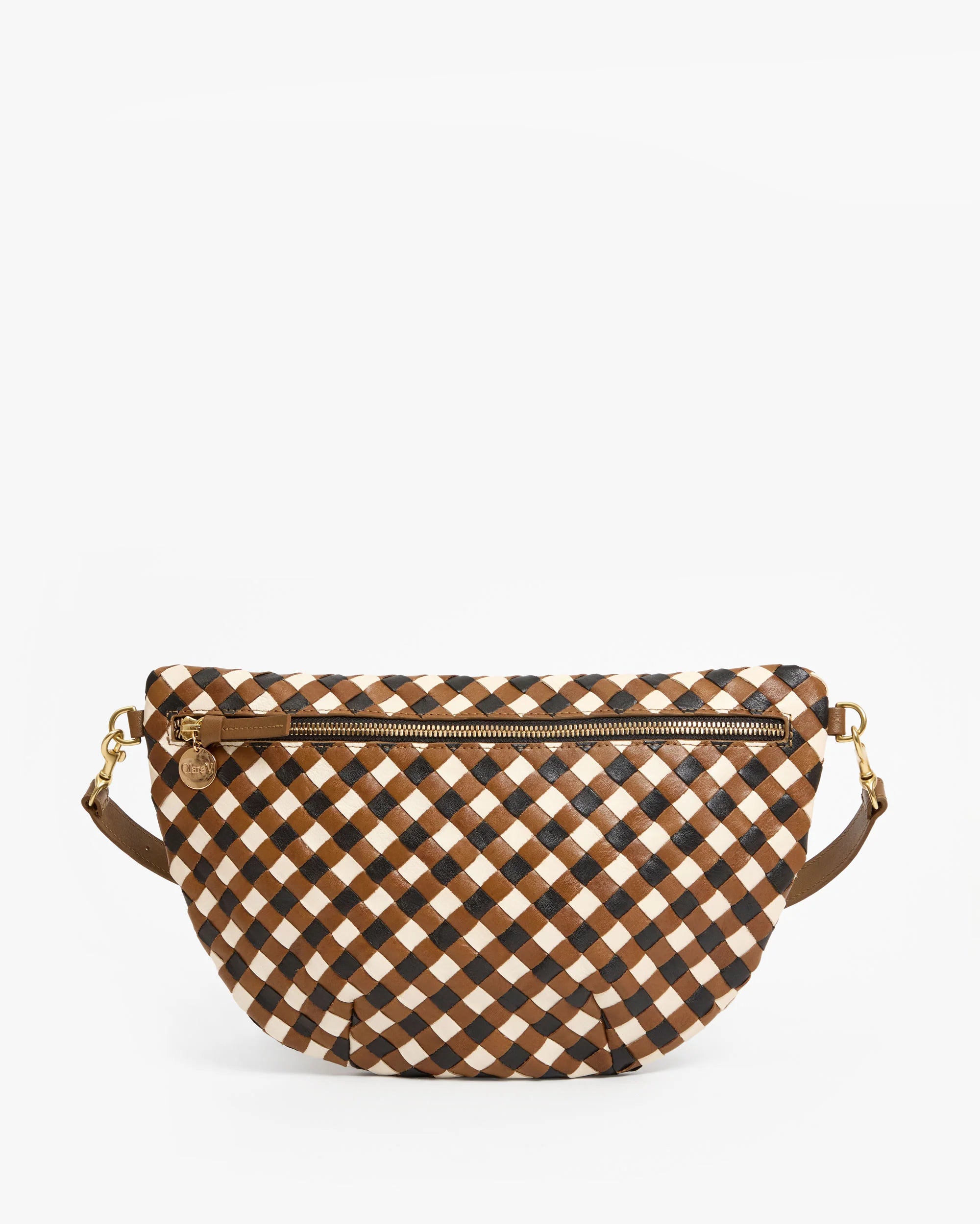 Clare V. Grande Fanny Medium Woven Diagonal