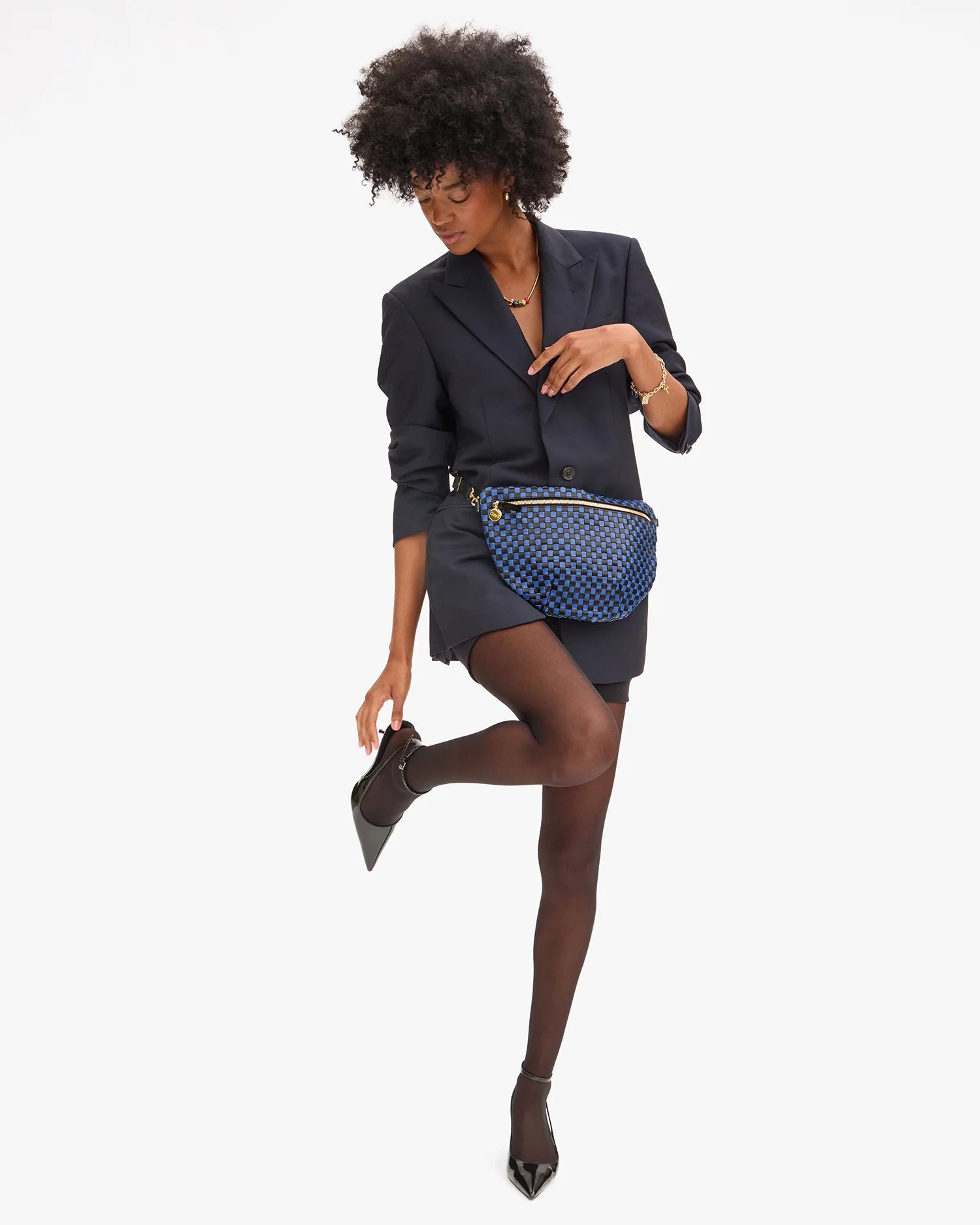 Clare V. Grande Fanny Woven Checker CVH1000047