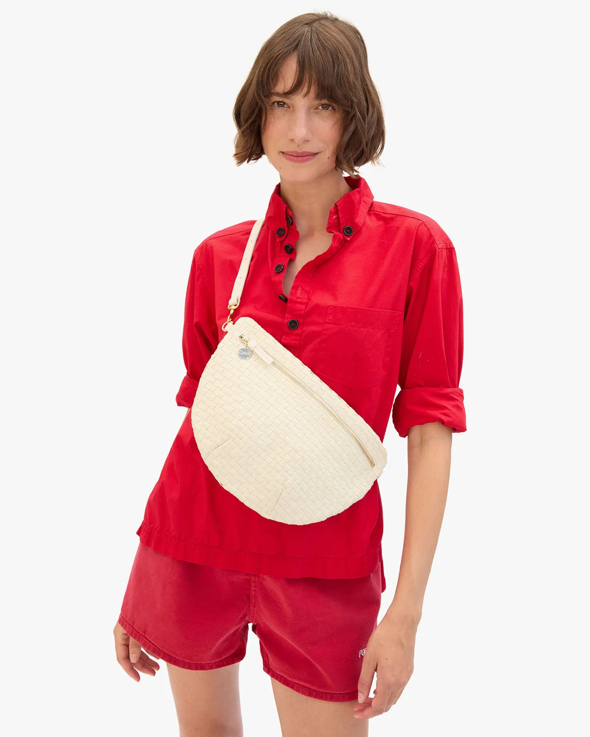 Clare V. Grande Fanny Woven Checker 100094