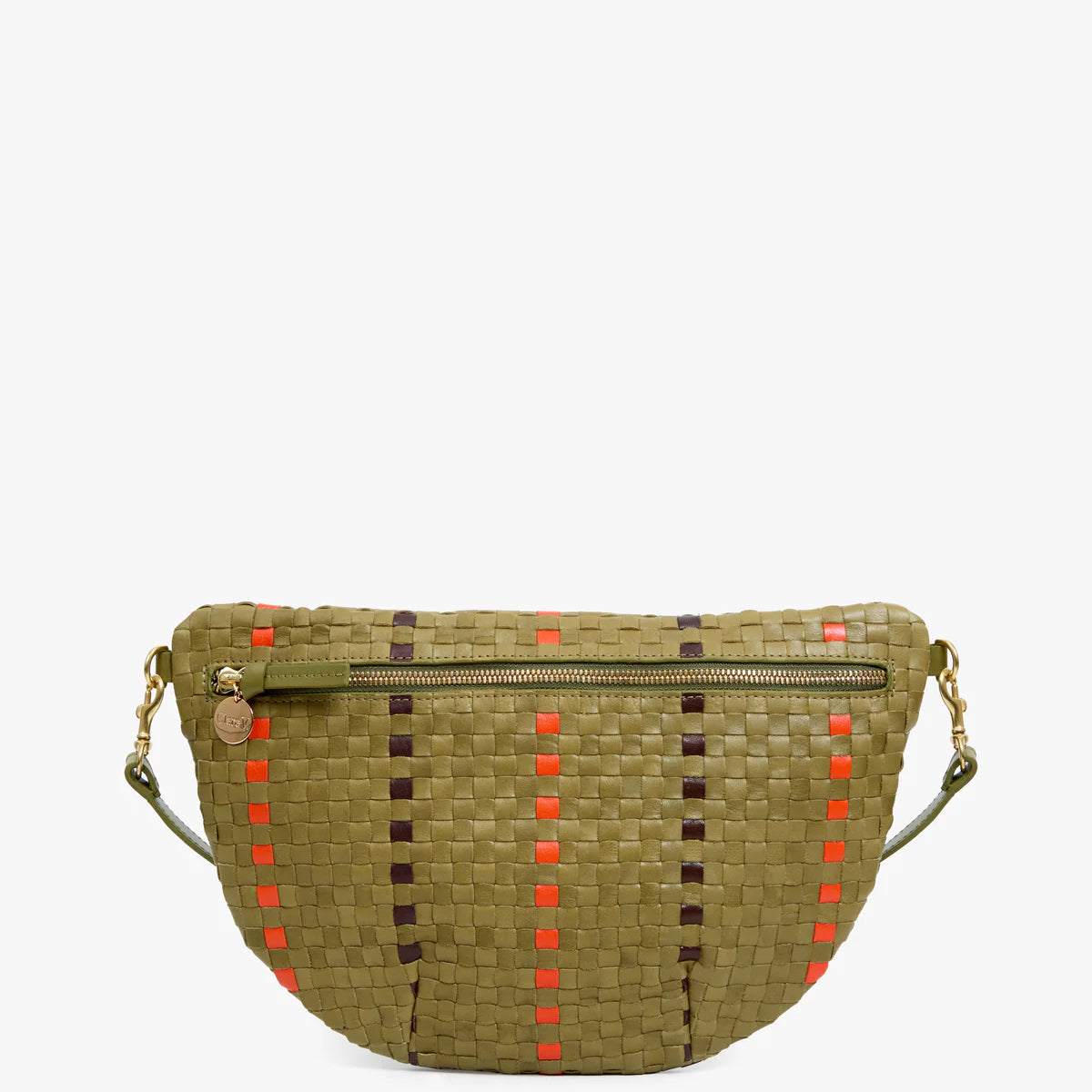 Clare V. Grande Fanny Woven Checker with Stripe CVH1000727