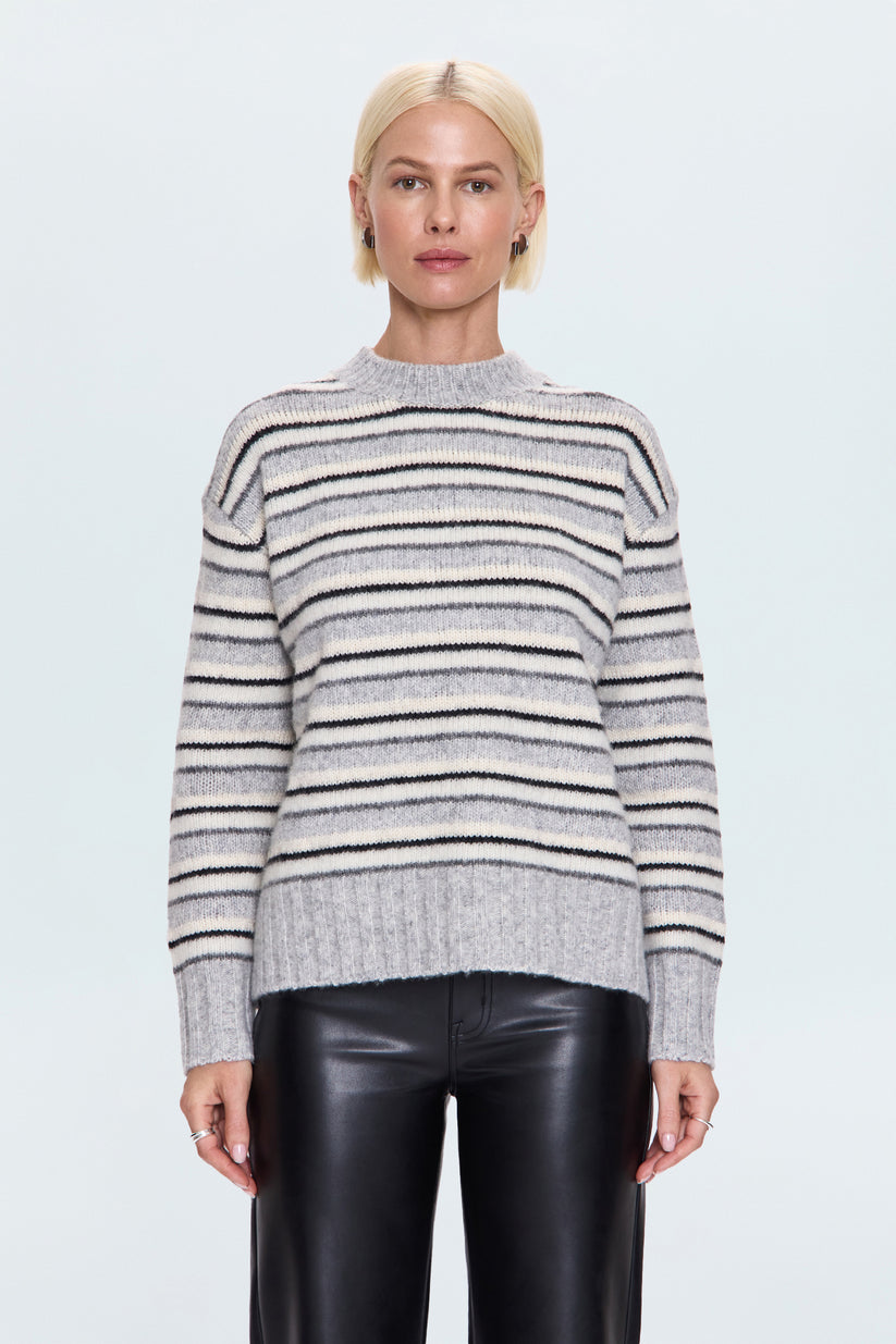 Pistola Hanna Oversized Sweater - Grey White Stripe