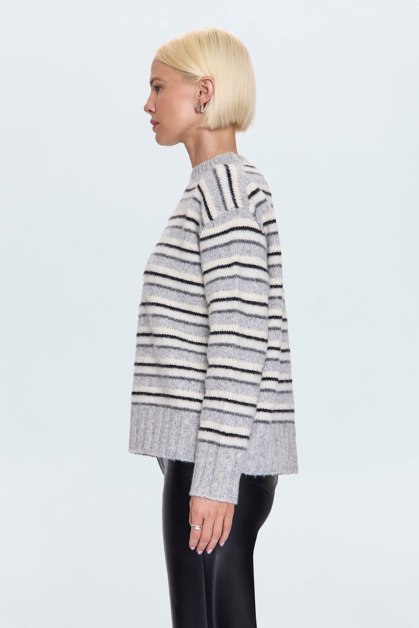 Pistola Hanna Oversized Sweater - Grey White Stripe