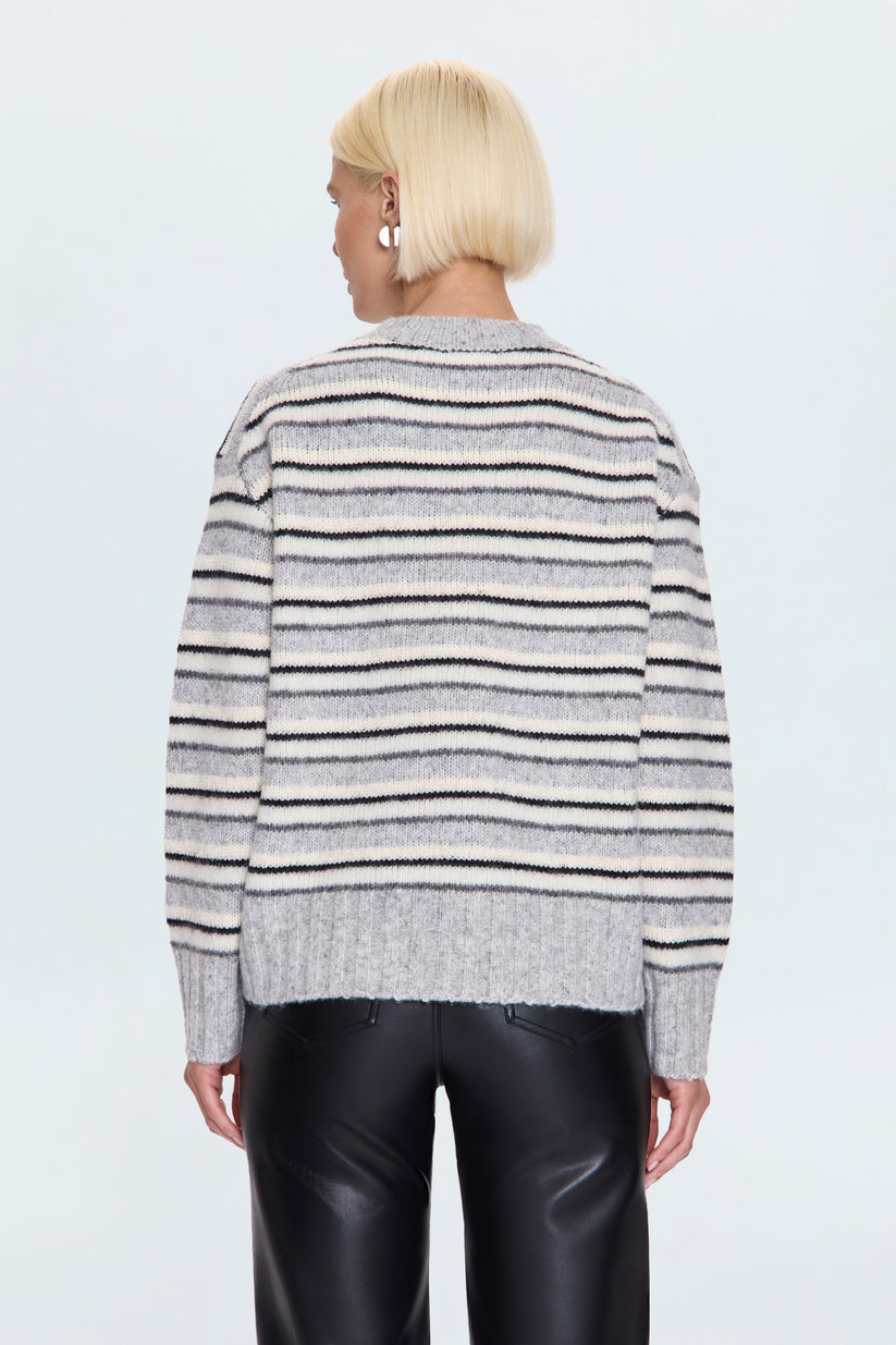 Pistola Hanna Oversized Sweater - Grey White Stripe