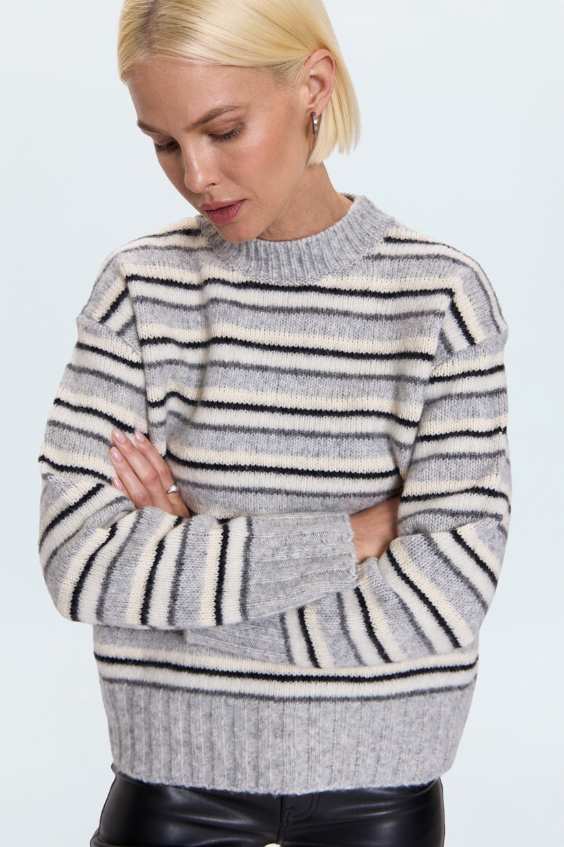Pistola Hanna Oversized Sweater - Grey White Stripe
