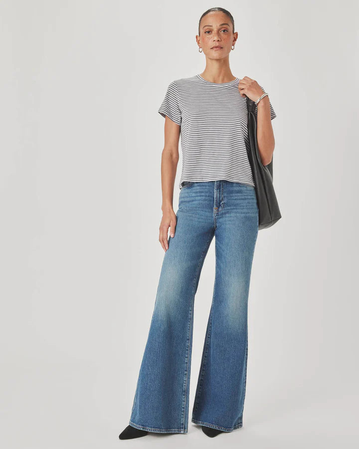 Splendid Louisa Stripe Short Sleeve Tee Ink/White RS5K331SE