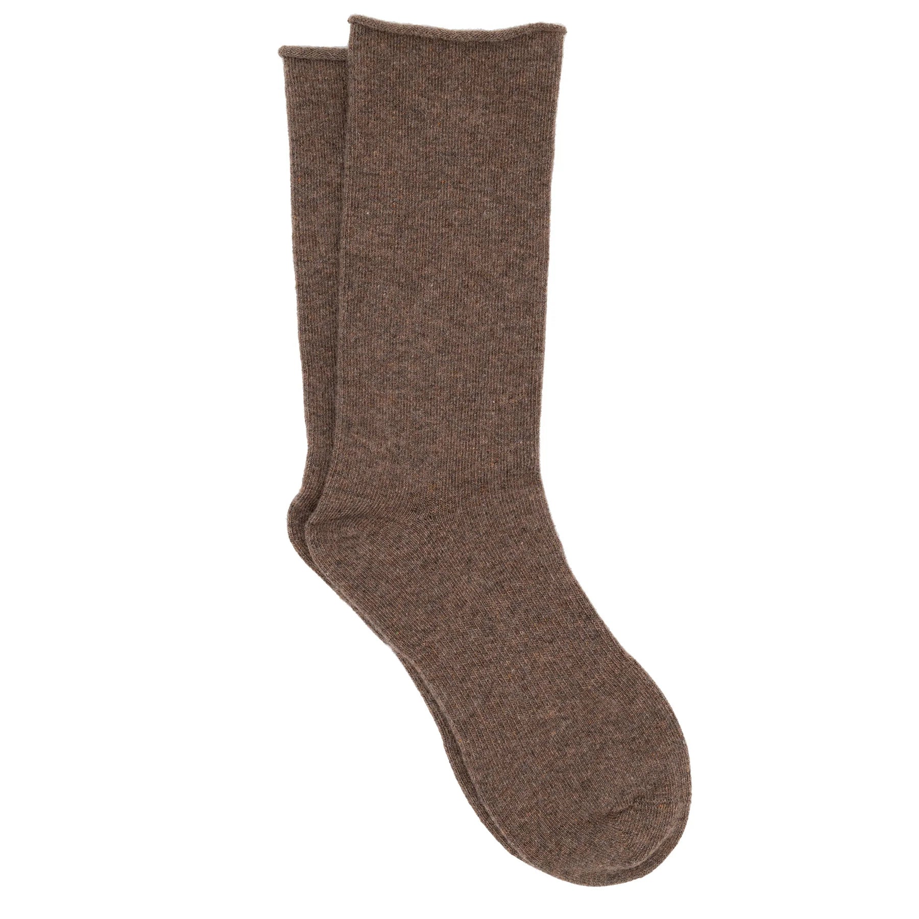 ILUX Cashelle Cashmere Silk Roll Top Crew Sock