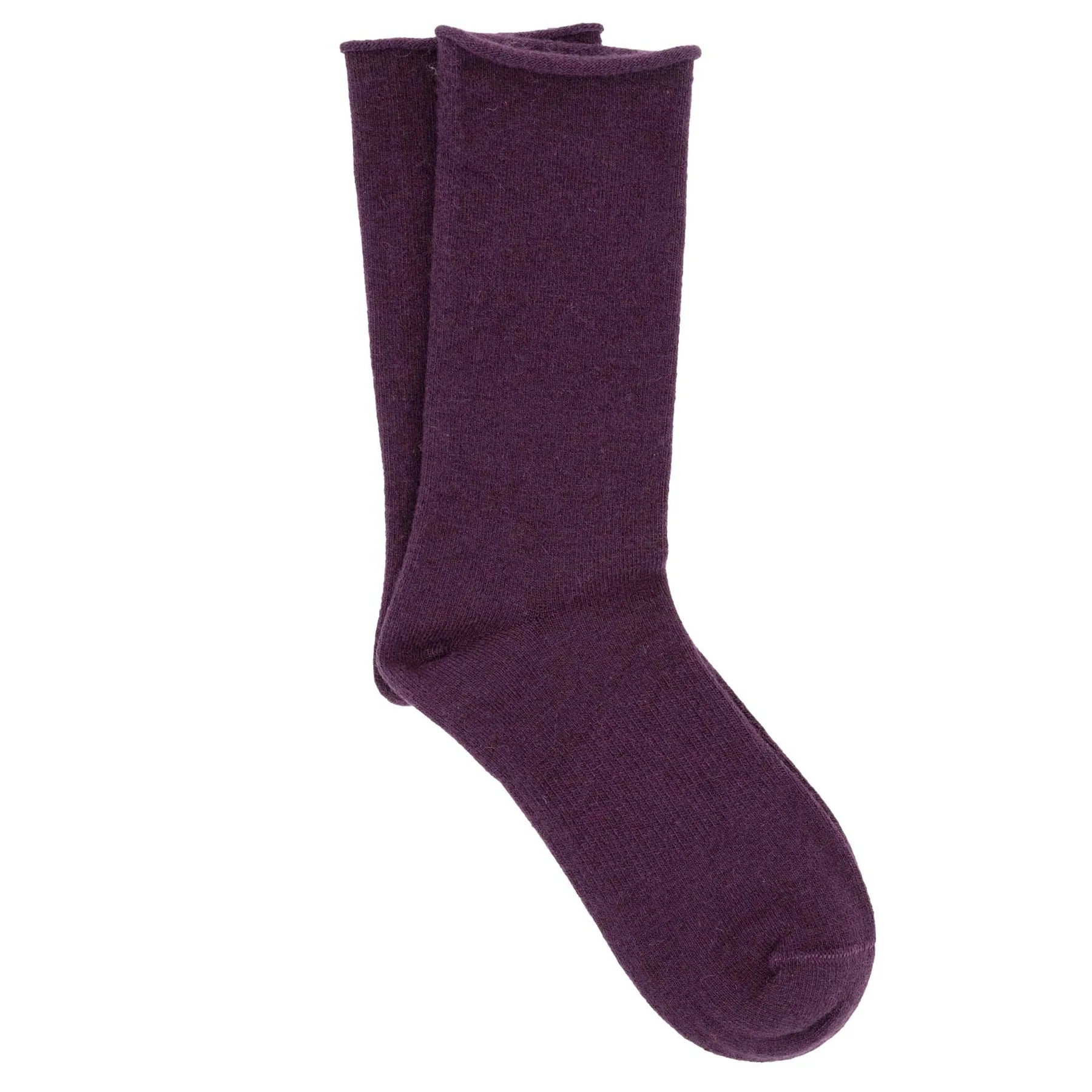 ILUX Cashelle Cashmere Silk Roll Top Crew Sock