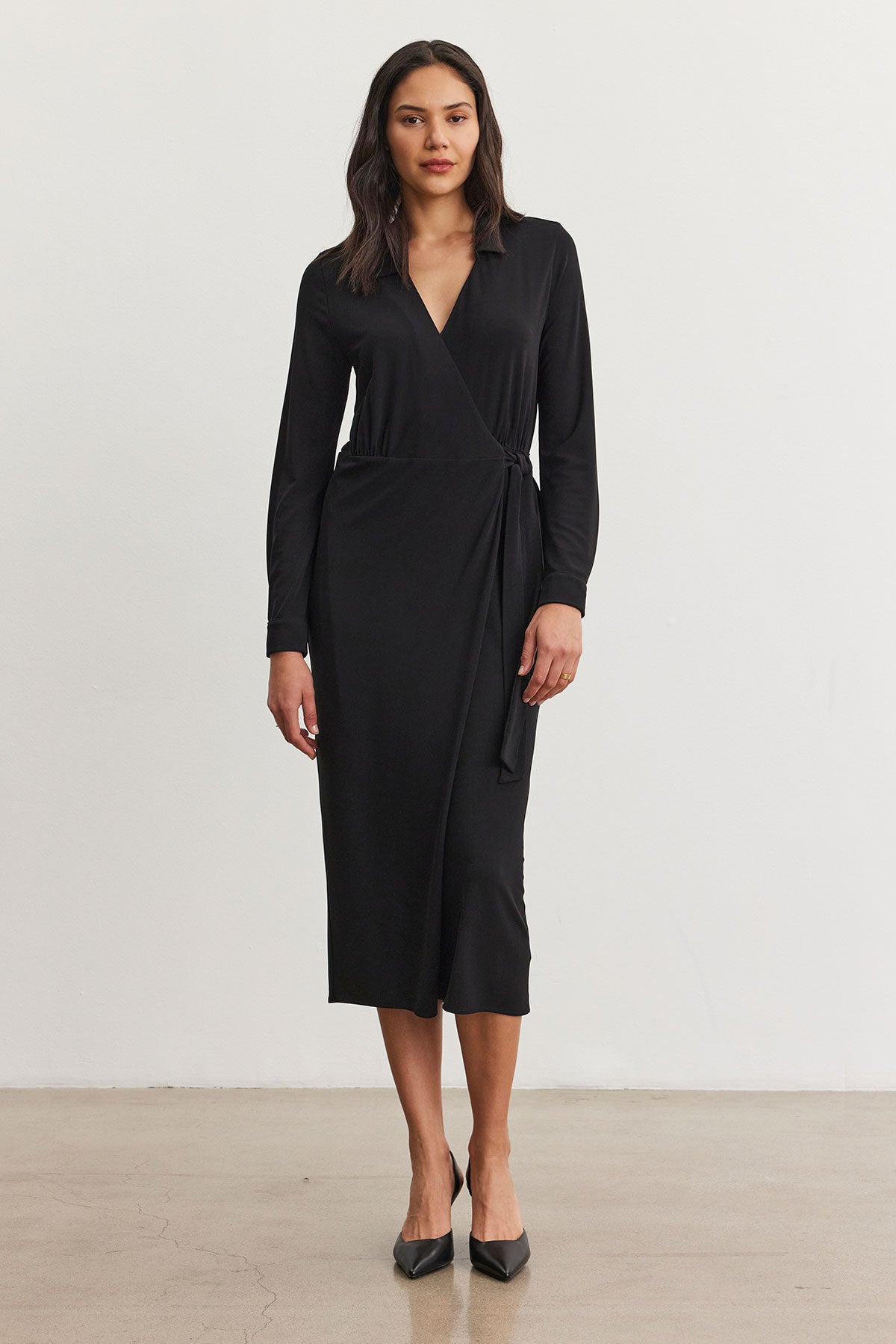 Velvet Melat Long Sleeve Wrap Dress