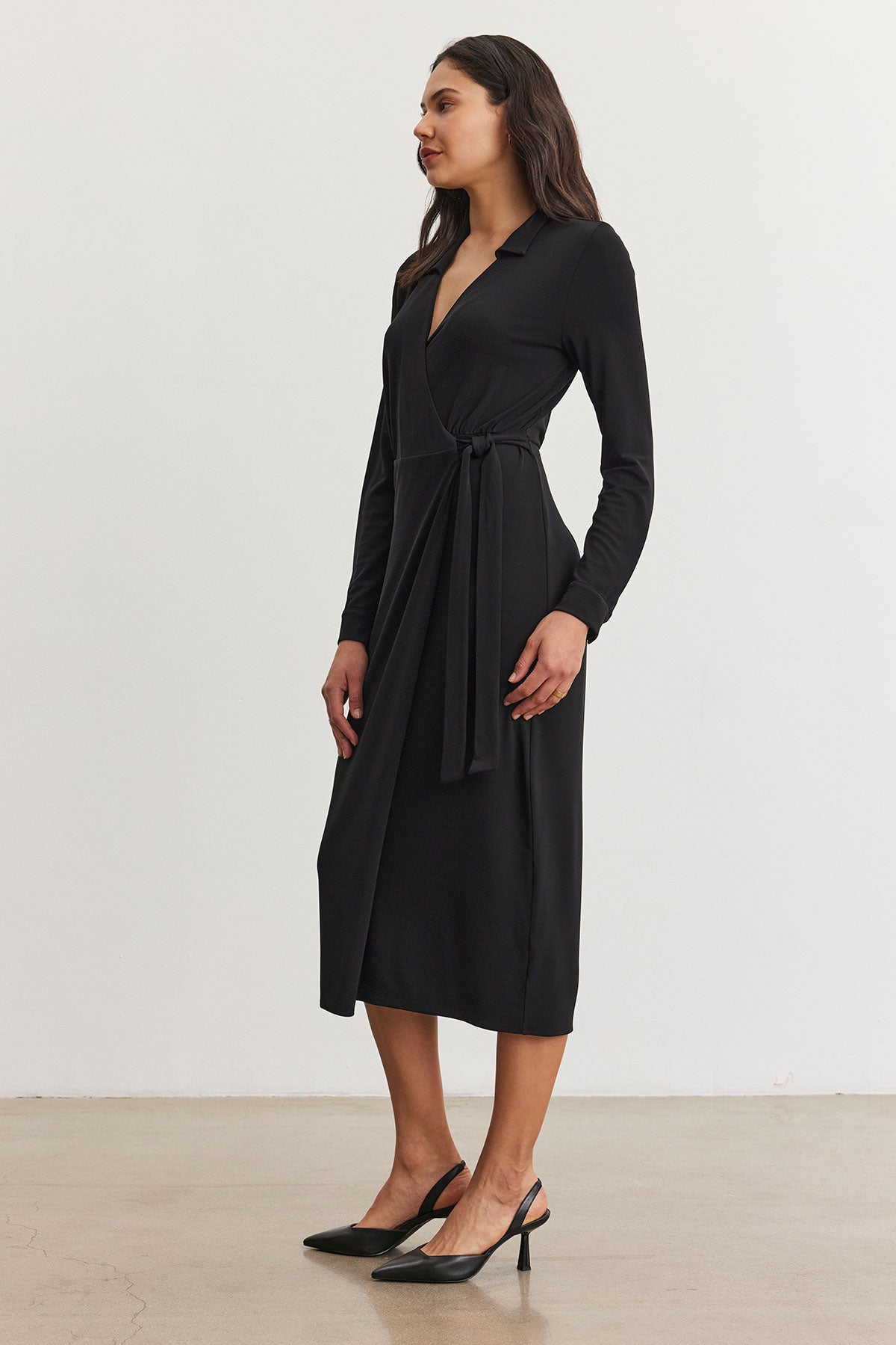 Velvet Melat Long Sleeve Wrap Dress