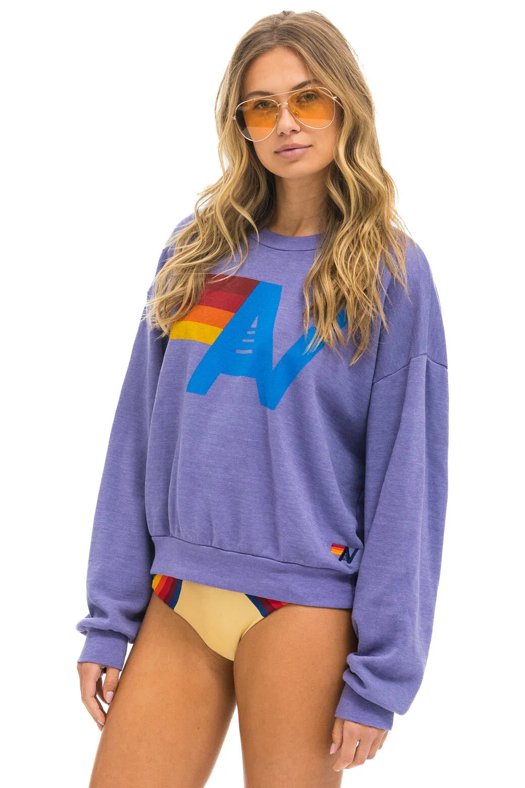 Aviator Nation Logo Relaxed Crew Sweatshirt