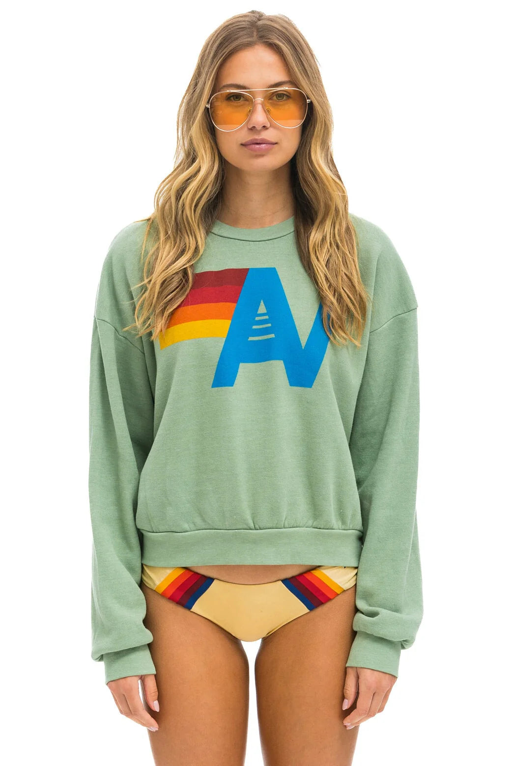 Aviator Nation Logo Relaxed Crew Sweatshirt