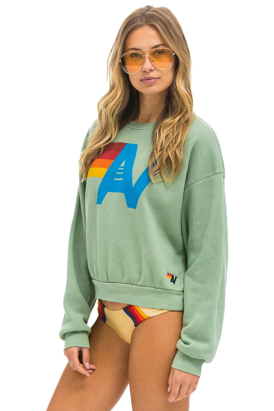 Aviator Nation Logo Relaxed Crew Sweatshirt