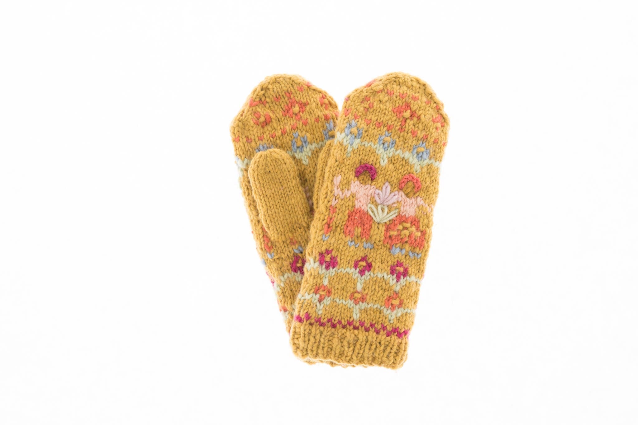 French Knot Joyful People Mittens