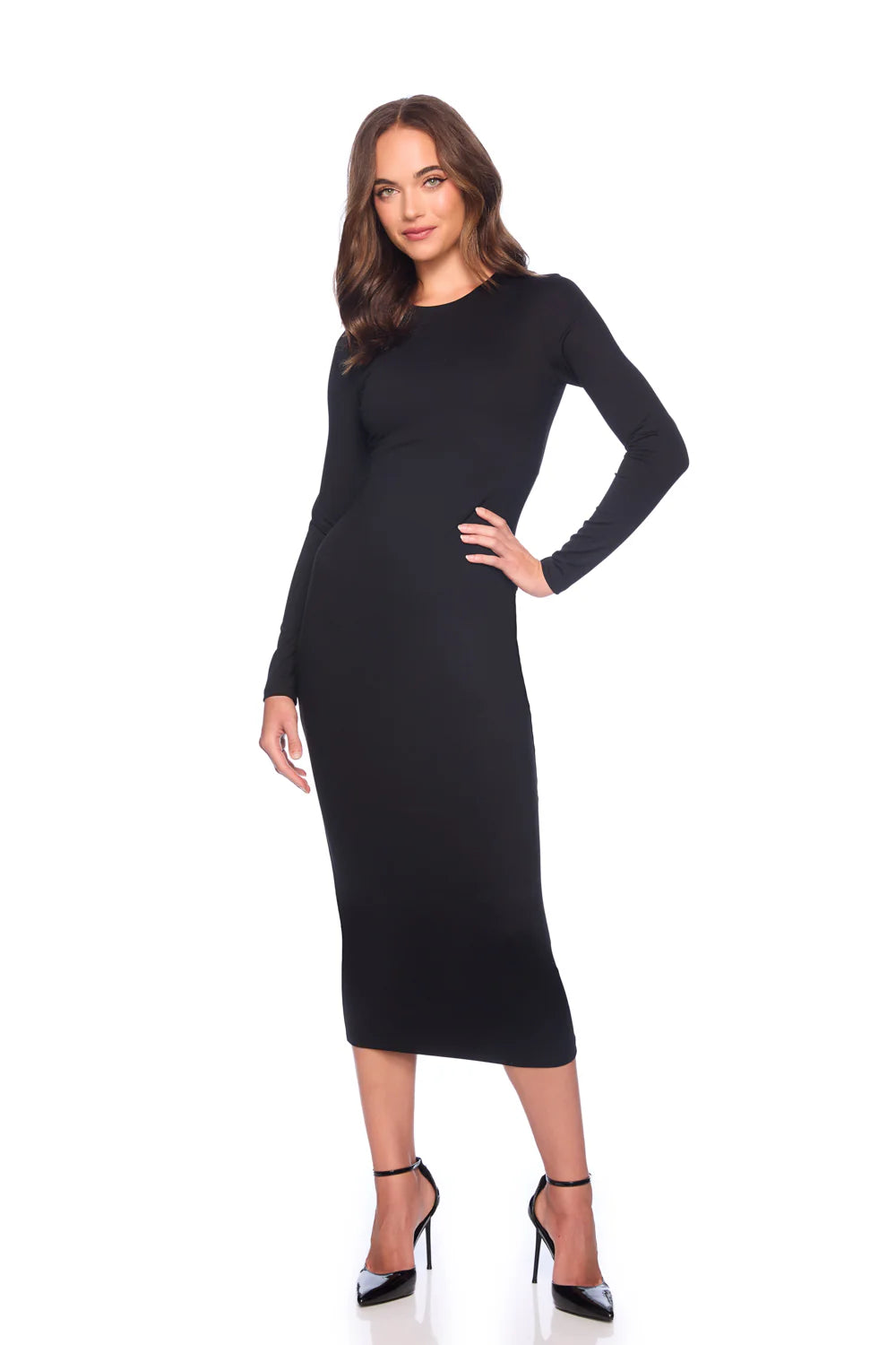 Susana Monaco Crew Neck Midi Dress D02360