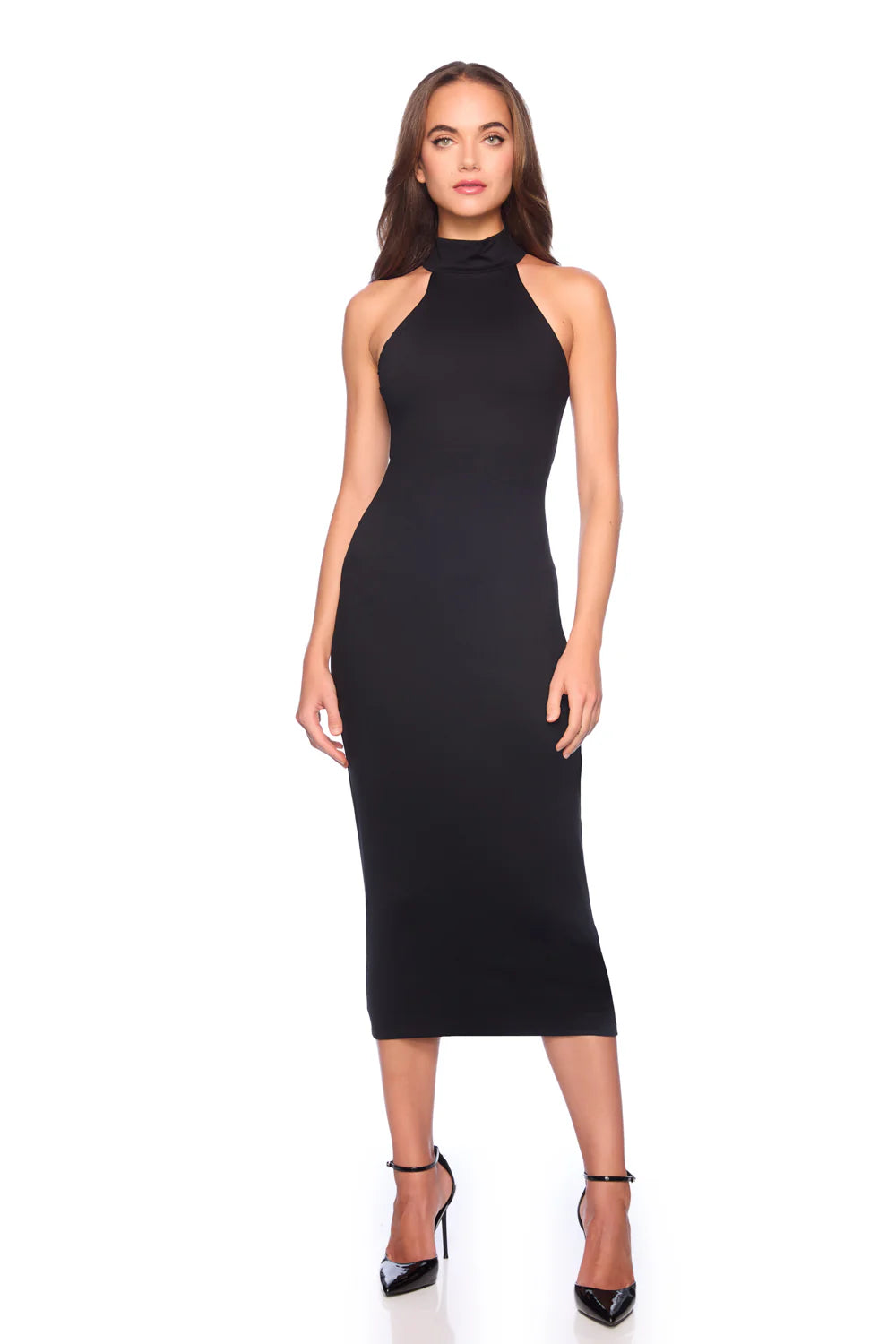 Susana Monaco Mock Neck Midi Dress D02365