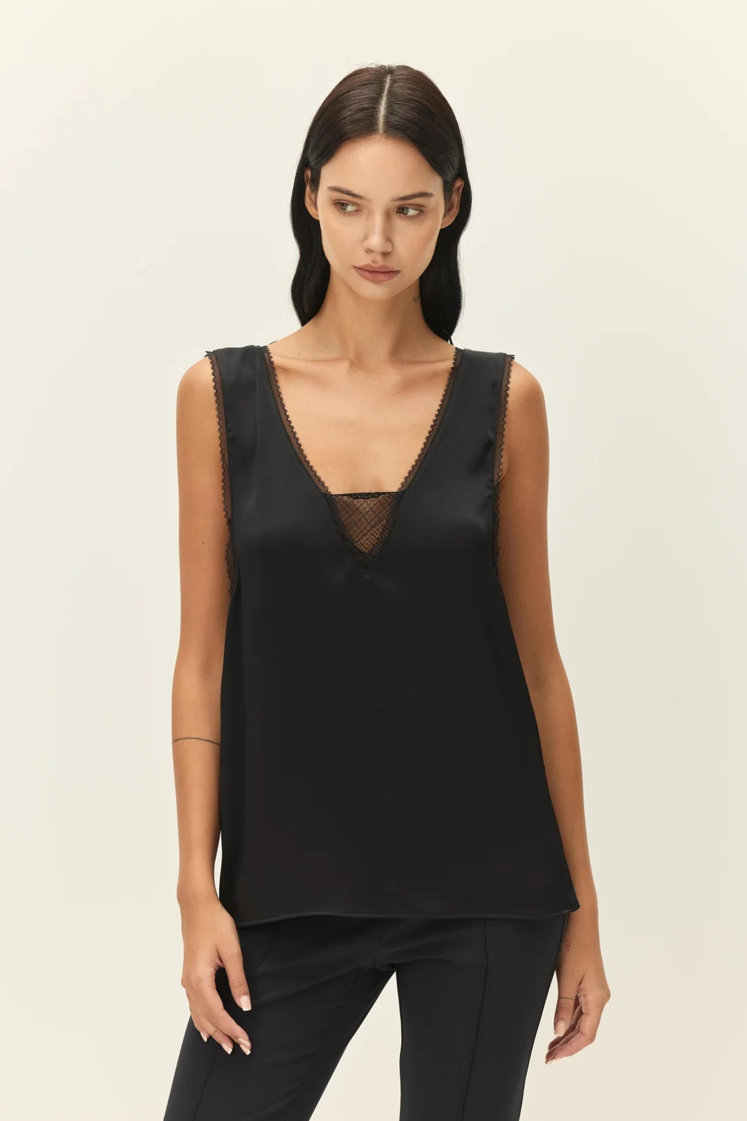 Elodie Delphine Lace Back Ribbed Top