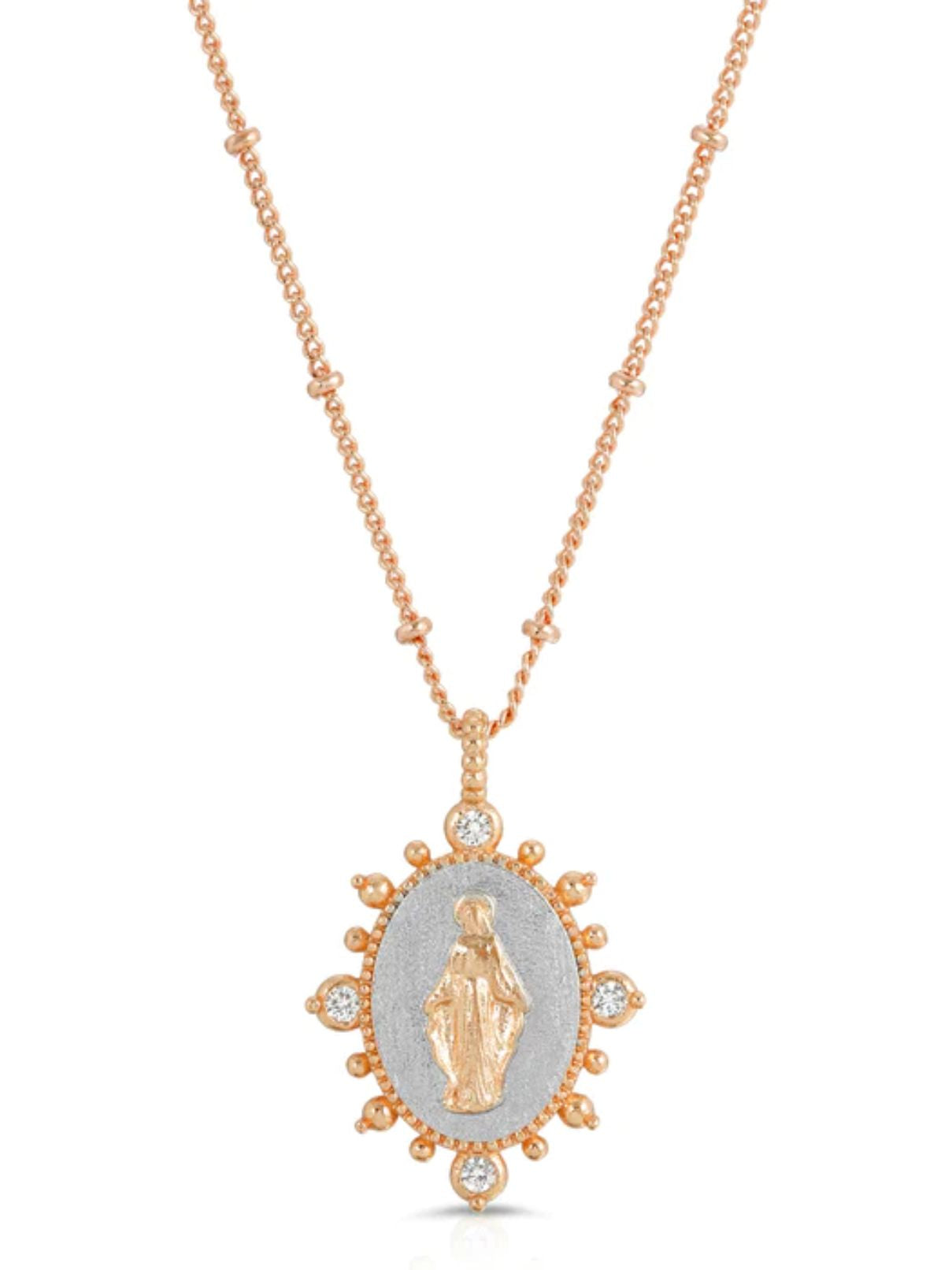 Joy Dravecky Lady Lourdes Pendant in Silver/Gold N-1181-S/G