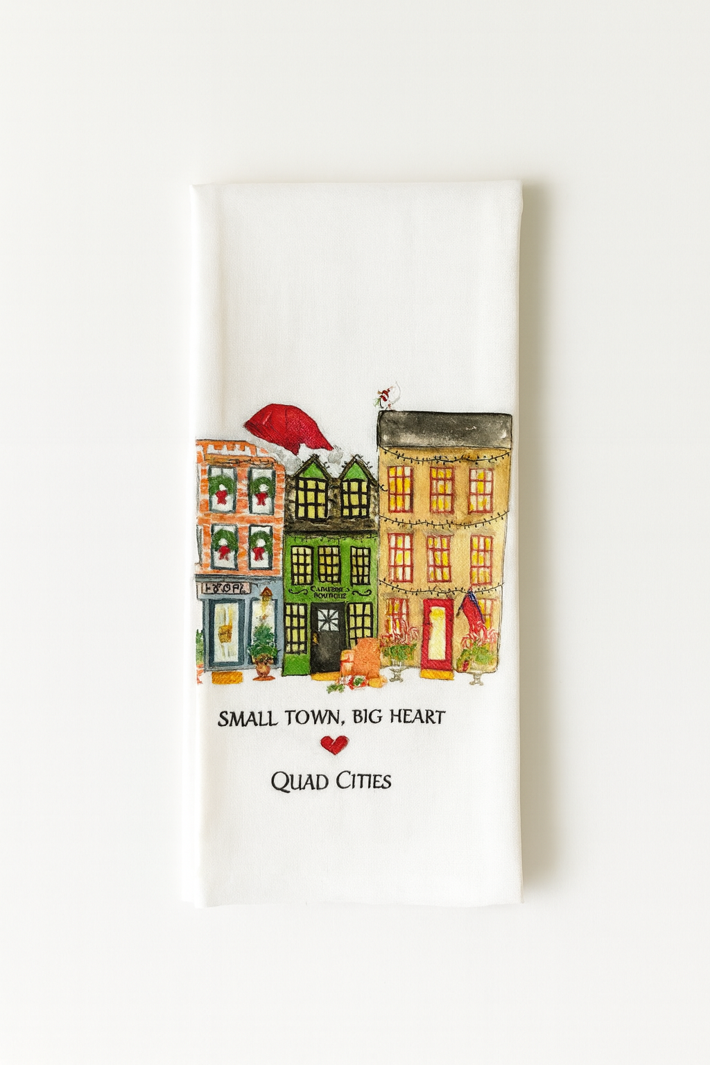 French Graffiti Holiday Small Town Big Heart Tea Towel
