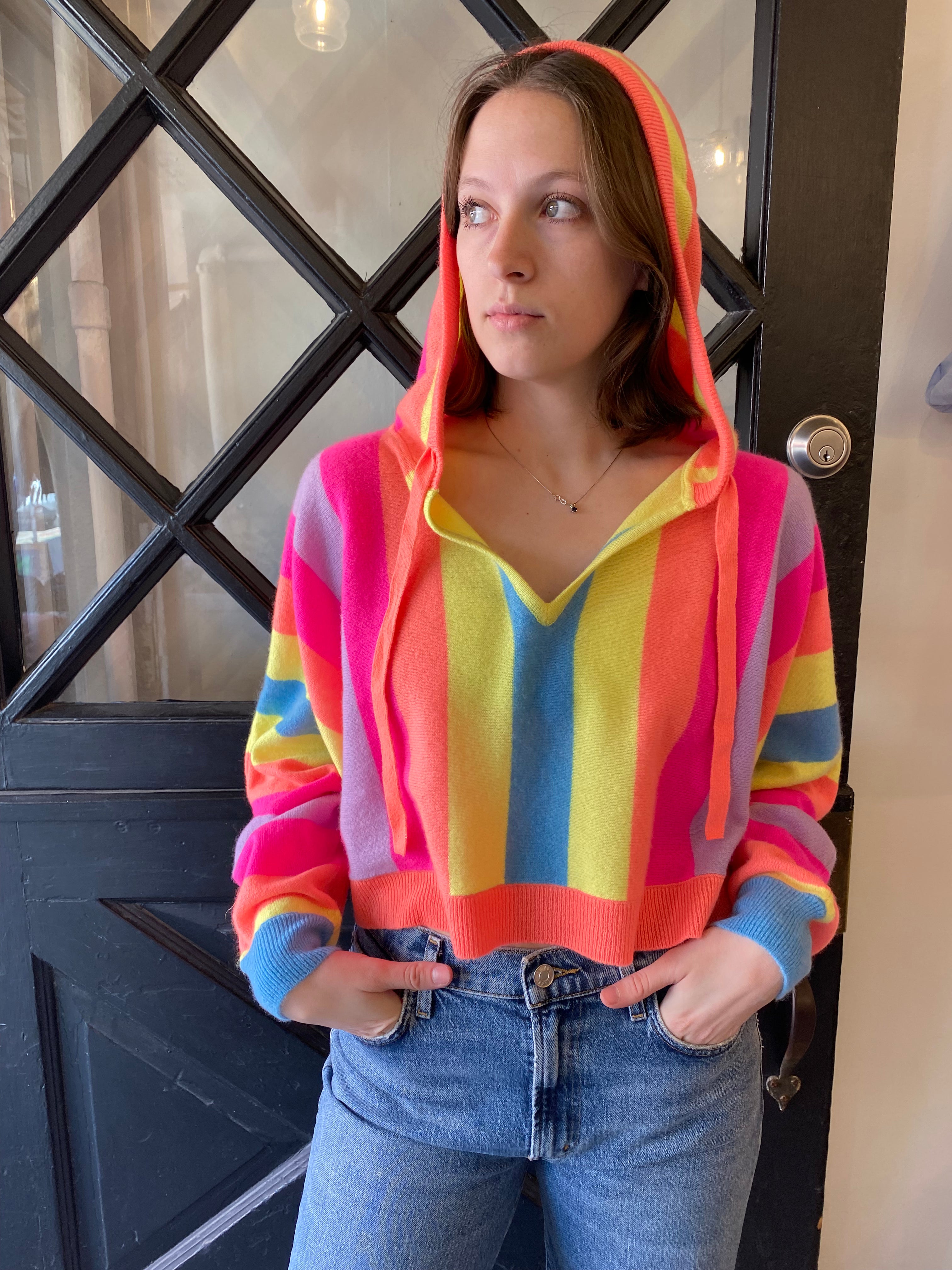 Catherine's Private Label Cashmere Rainbow Cali Hoodie