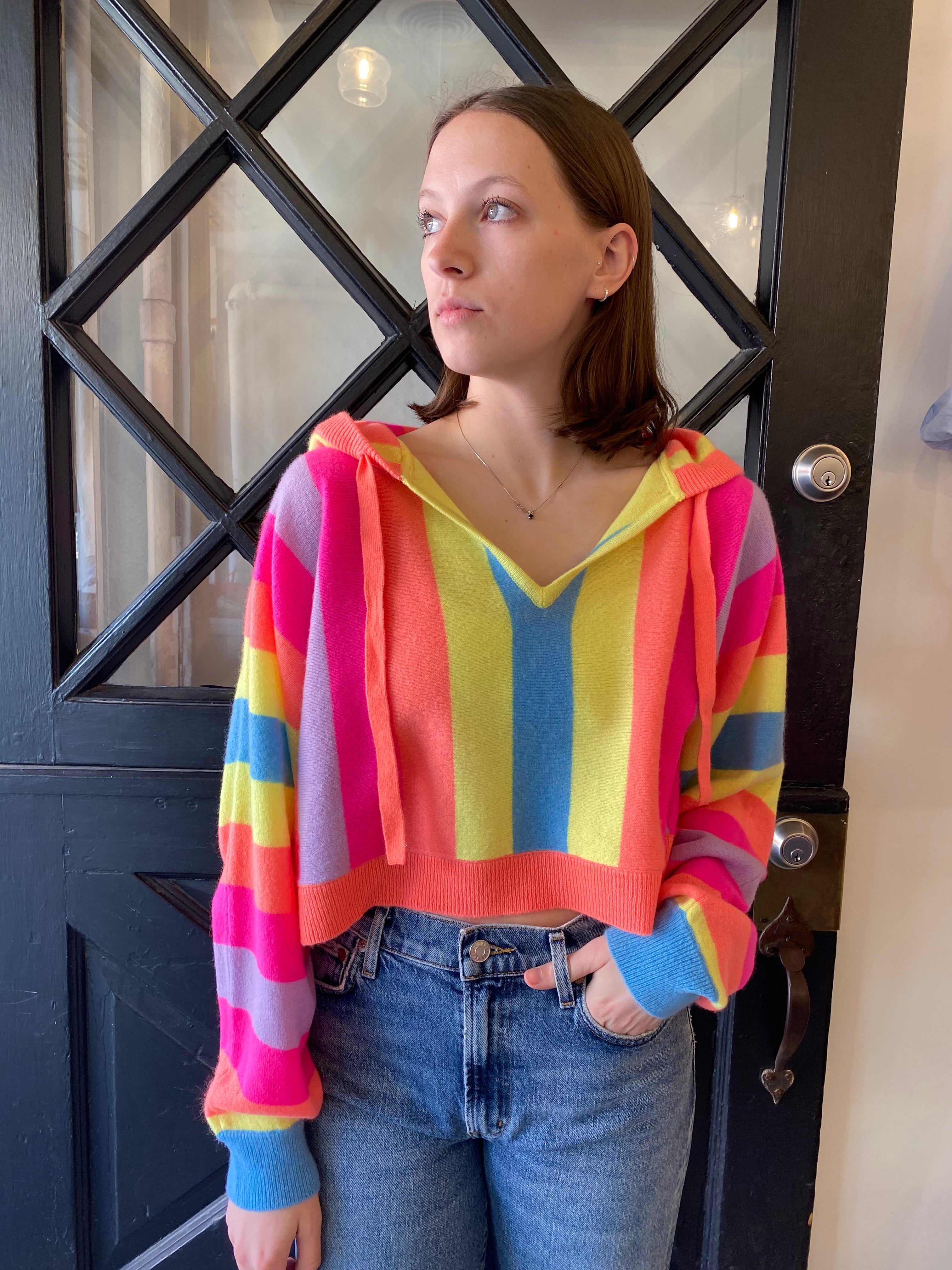 Catherine's Private Label Cashmere Rainbow Cali Hoodie