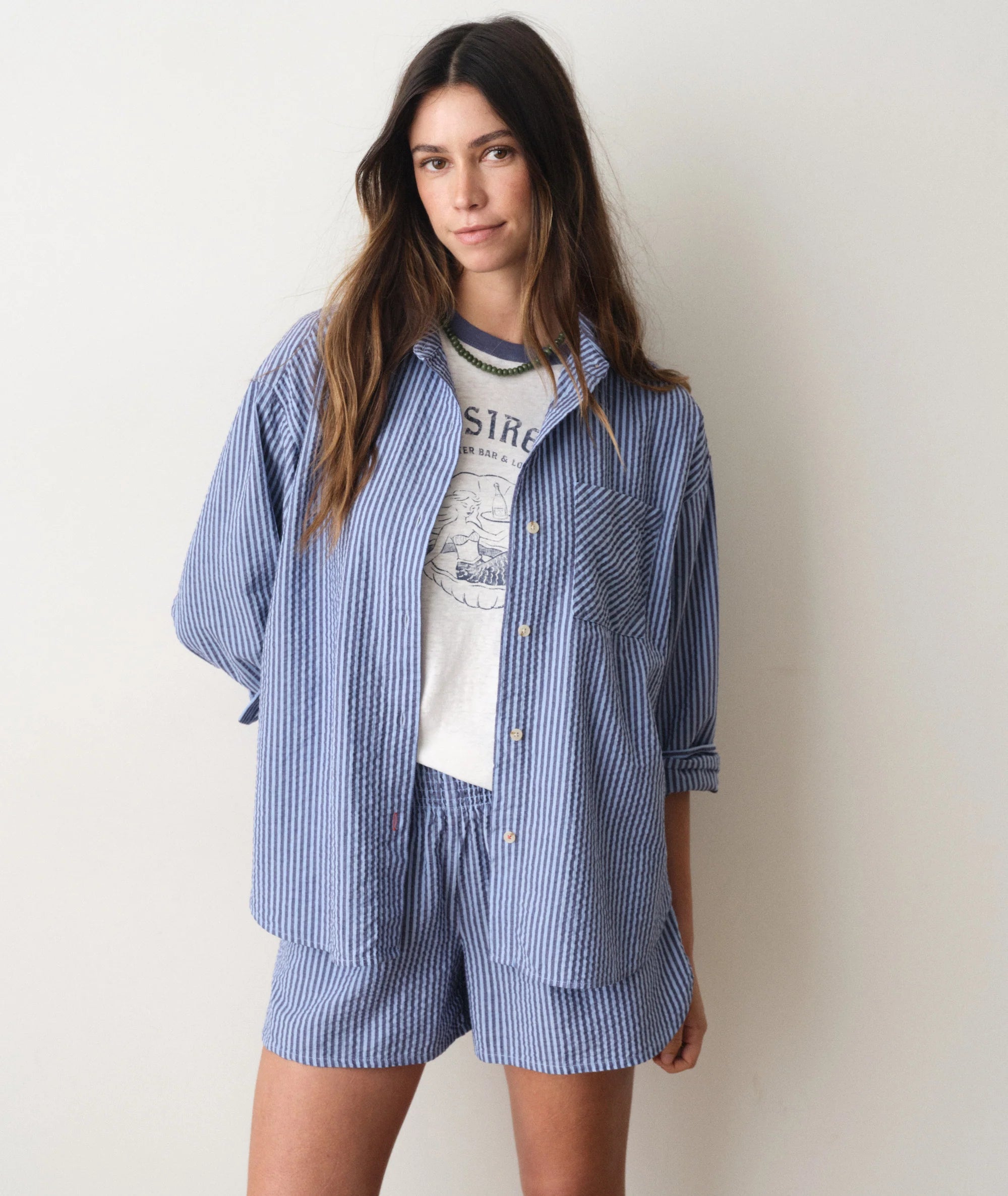 Marine Layer Gracey Oversized Seersucker Shirt