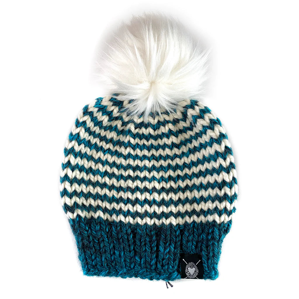 Nickichicki Zero Waste: Skinny Stripe Faux Fur Pom-Pom