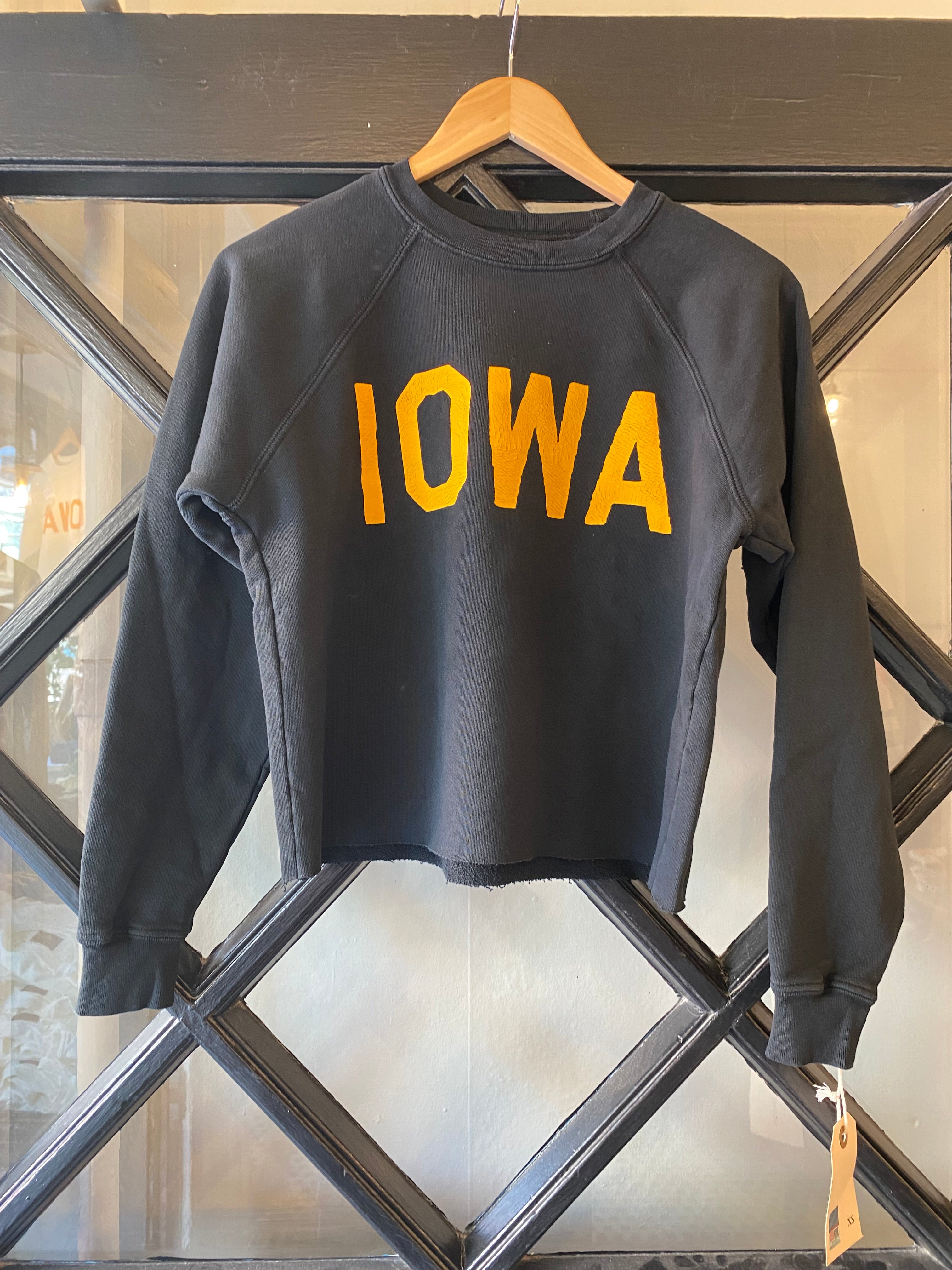 Retro Brand Vintage Iowa Sliced Hem Collegiate Sweatshirt