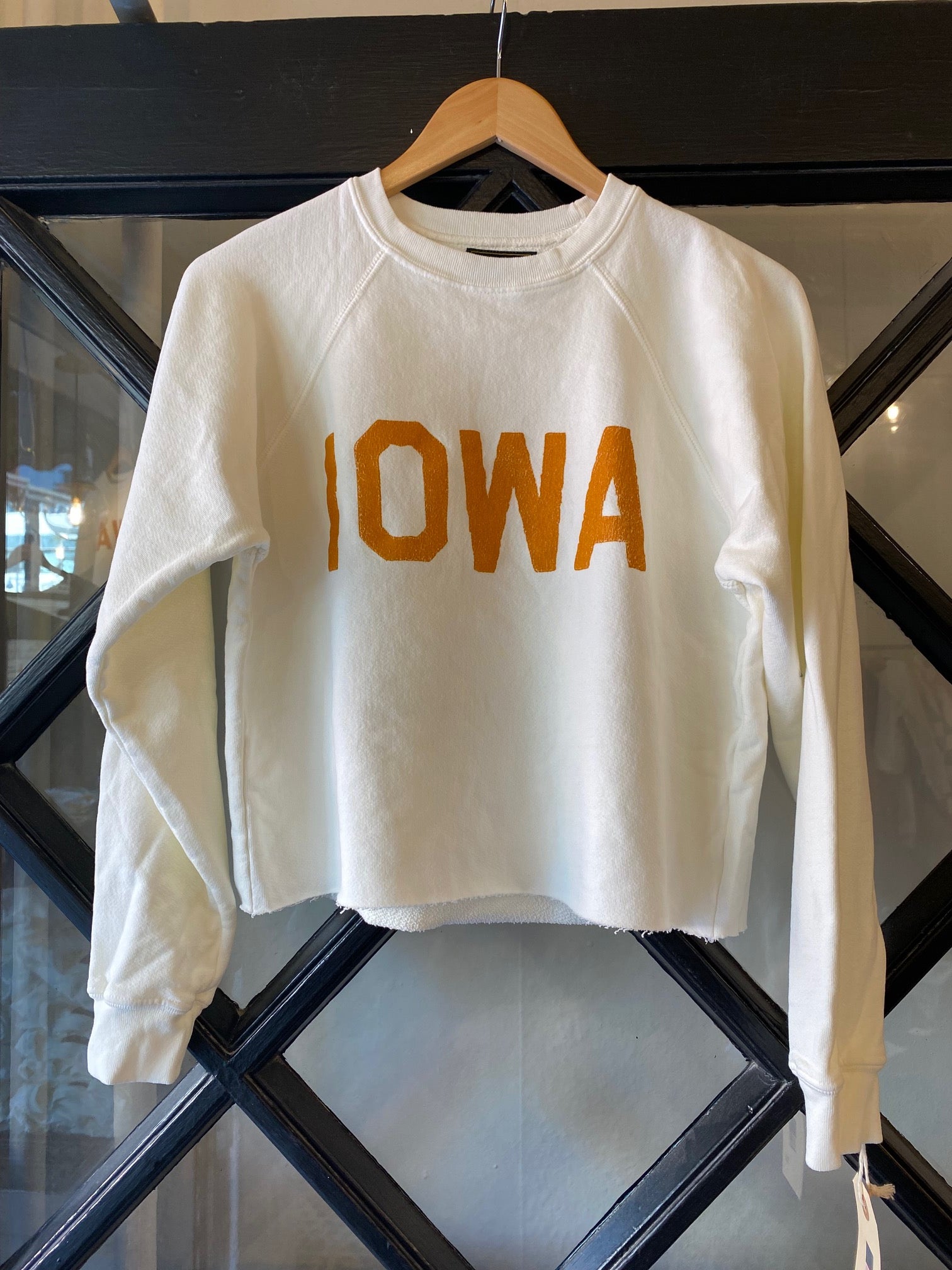 Retro Brand Vintage Iowa Sliced Hem Collegiate Sweatshirt