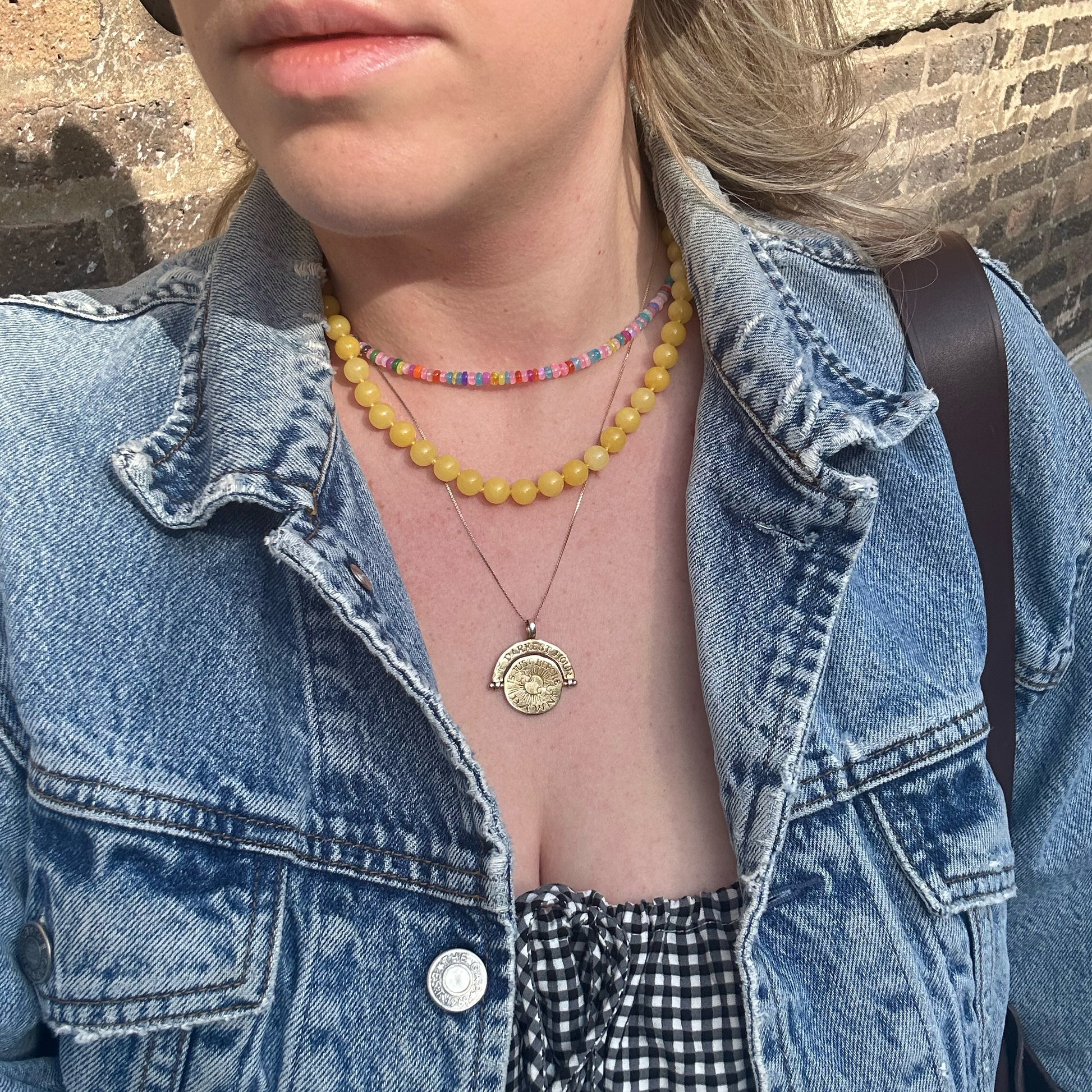 Anokhi Green Yellow Jade Summer Necklace NKK44C