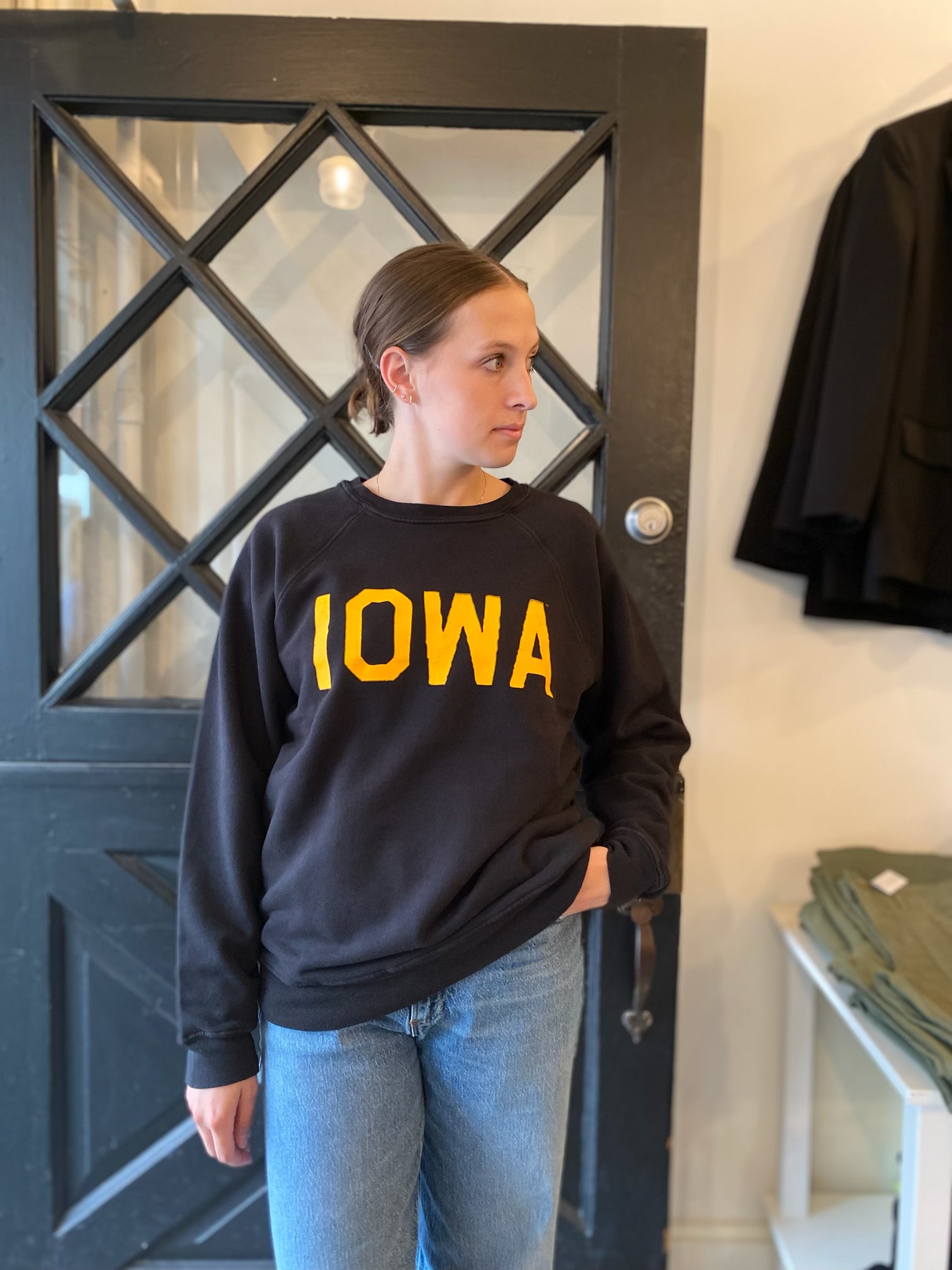 Retro Brand Vintage Iowa Full Length Collegiate Sweatshirt