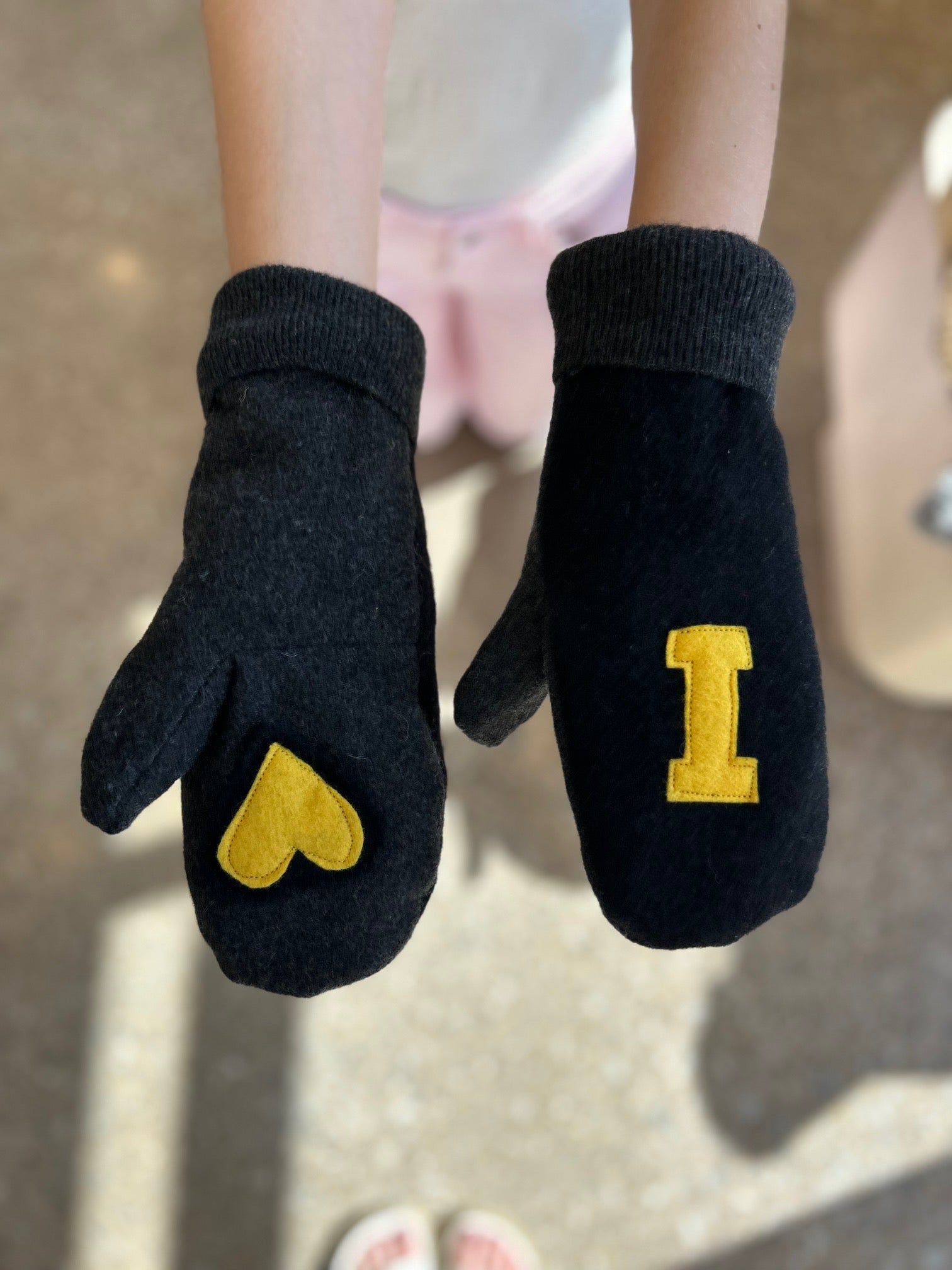 Iowa Upcycled/Felted Cashmere/Wool Mittens