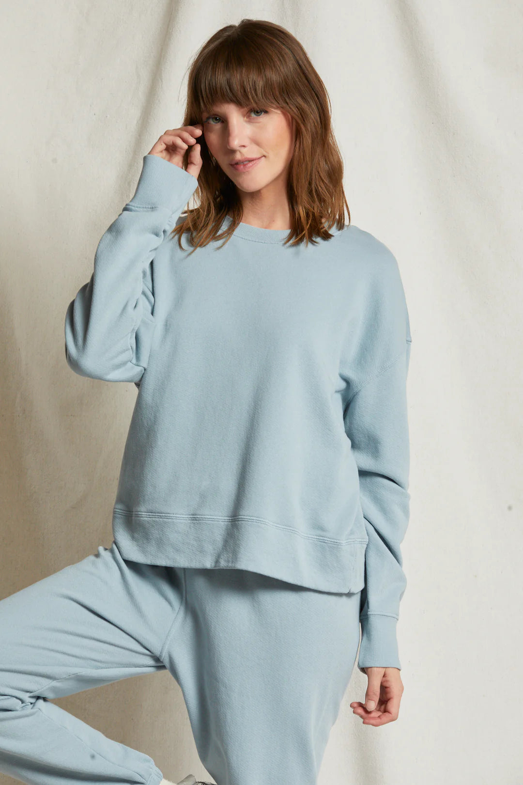 Perfect White Tee Tyler French Terry Pullover Sweatshirt - Mountain Blue