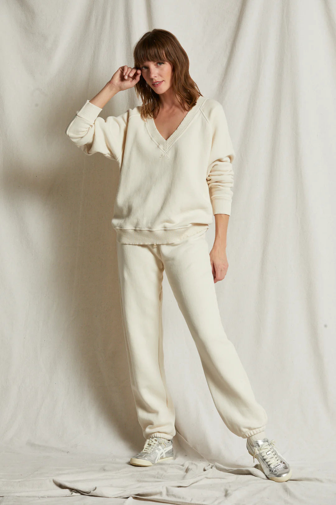 Perfect White Tee Michelle Fleece Jogger