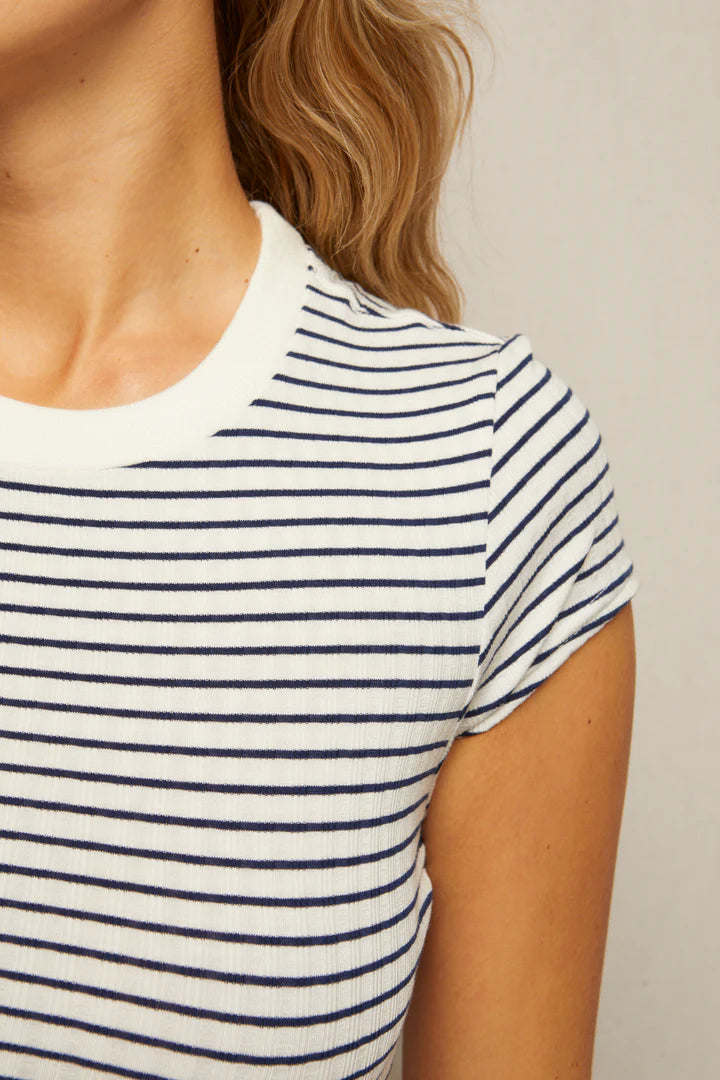Perfect White Tee Jude Stripe Ribbed Baby Tee