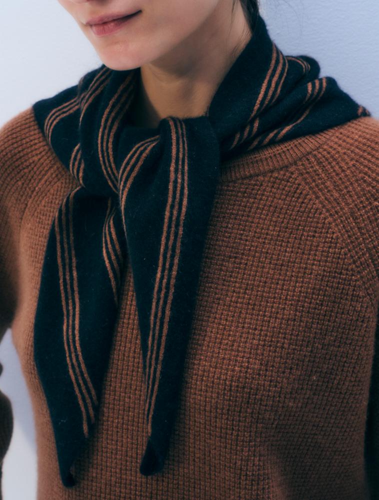 White + Warren Cashmere Striped Neckerchief 20594A