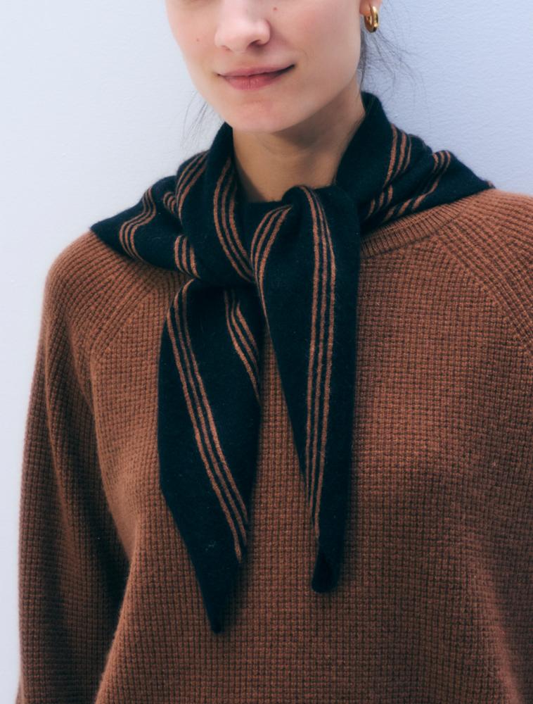 White + Warren Cashmere Striped Neckerchief 20594A