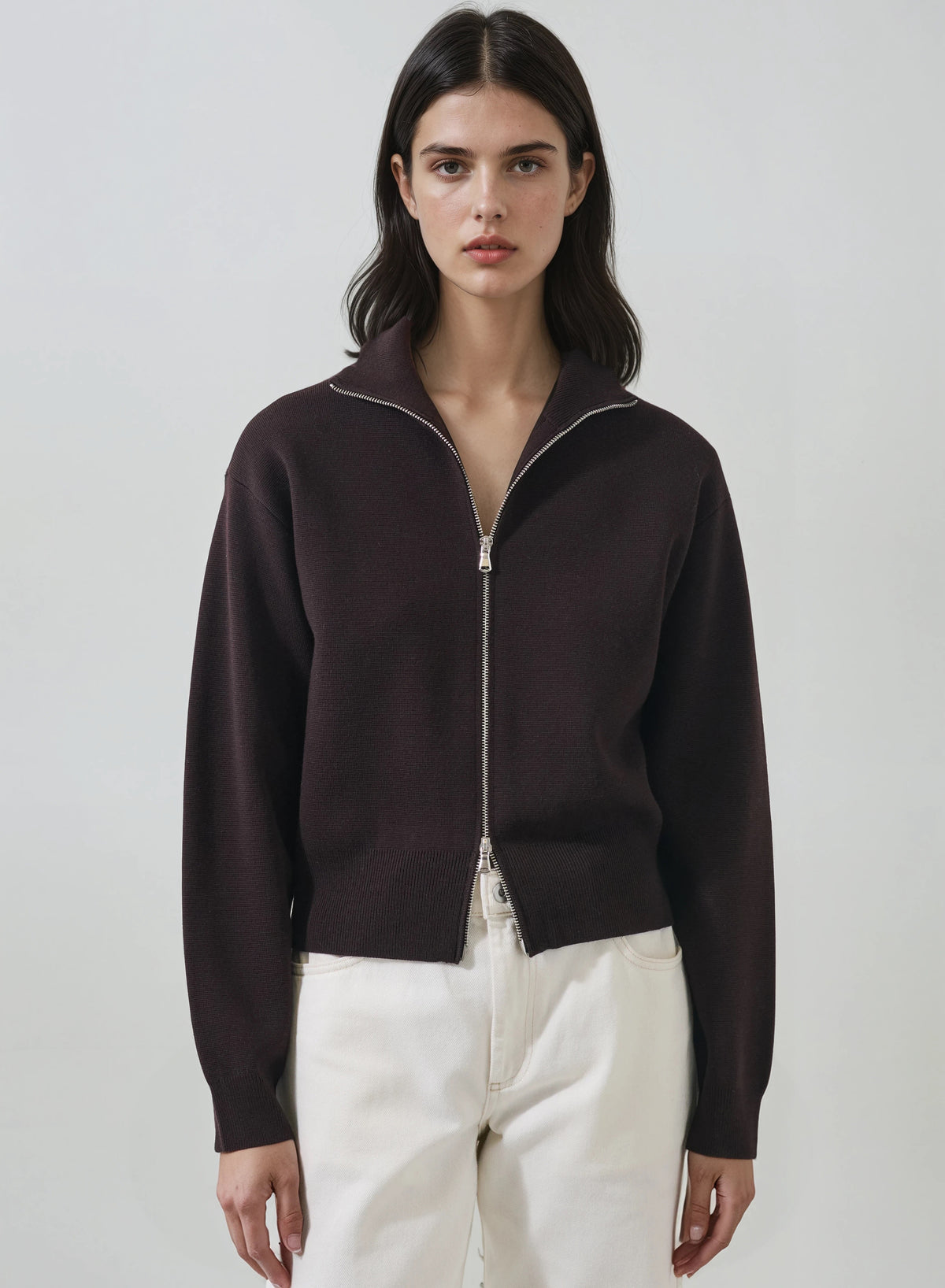 Patrick Assaraf Milano Stitch Knit Full Zip Jacket W112Z01