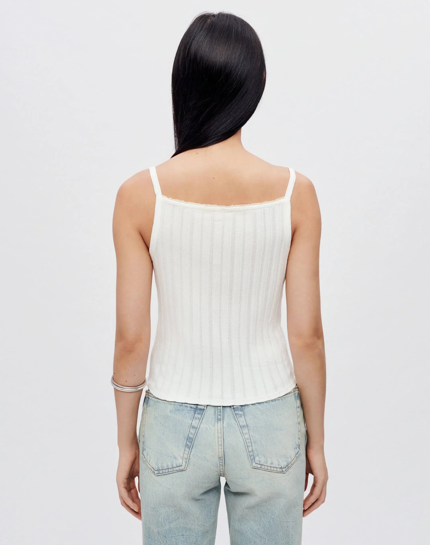 RE/DONE Hanes Pointelle Square Neck Tank