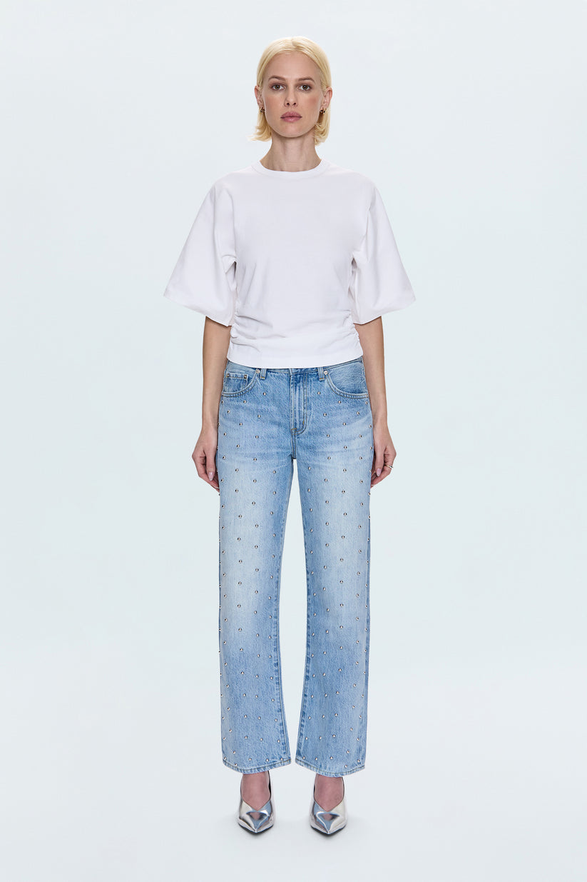 Pistola Lexi Mid Rise Bowed Straight Leg