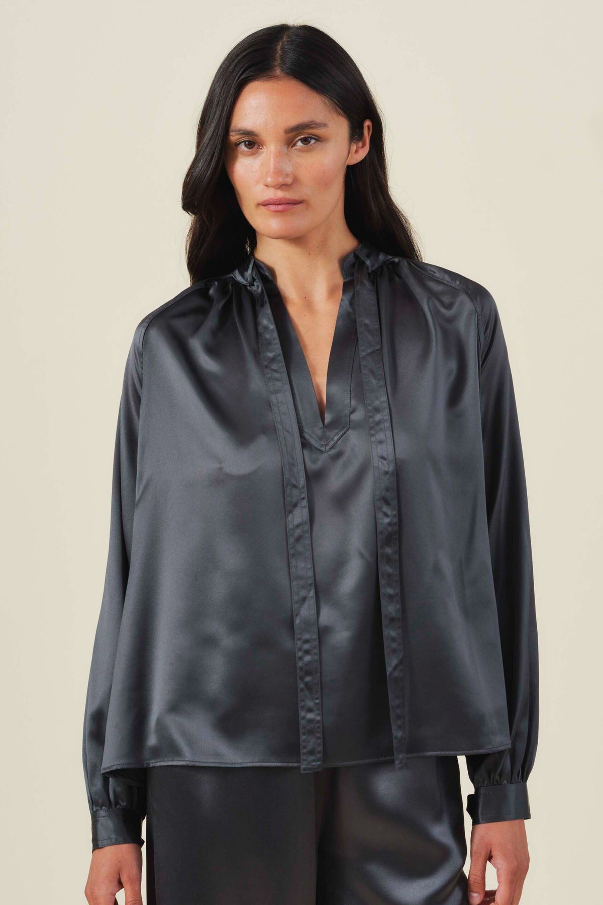 Velvet by Graham and Spencer Nia Tie Neck  Blouse