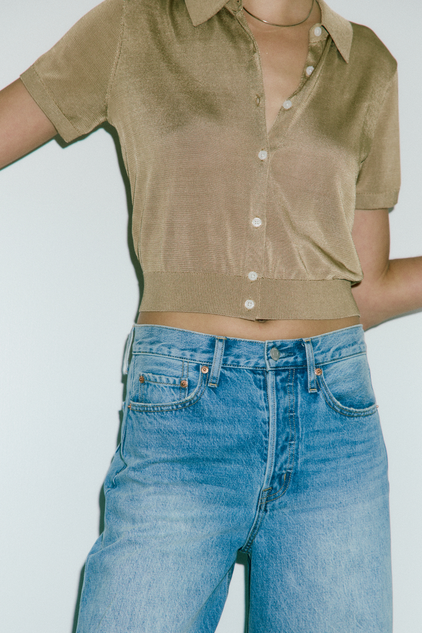 Pistola Lucca Short Sleeve Polo Sweater - Wheat