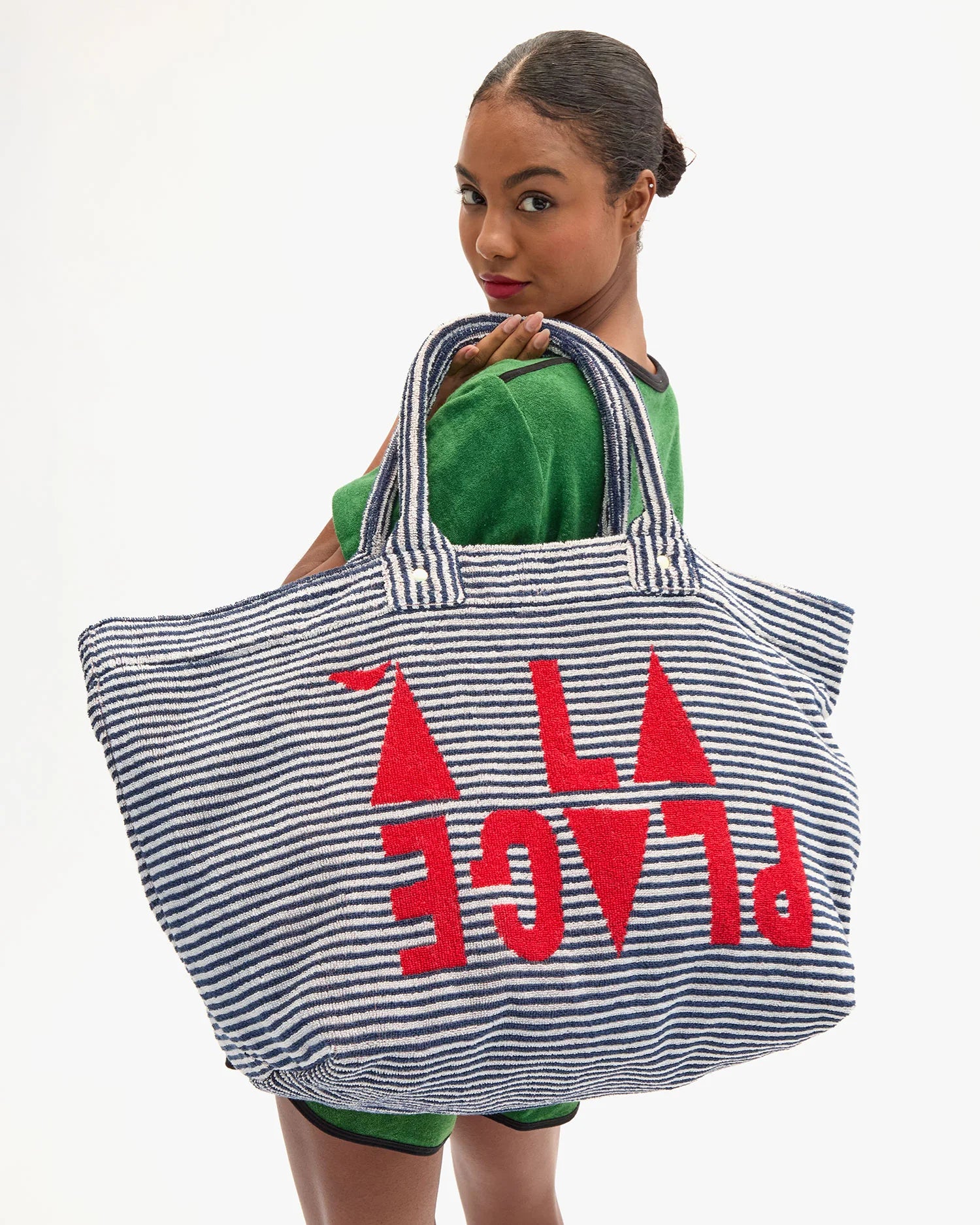 Clare V. La Plage Tote Terry Stripe CVH1001025