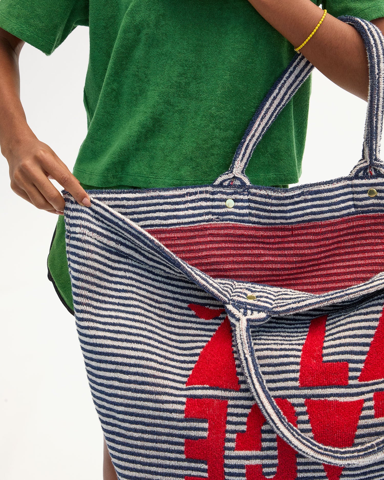 Clare V. La Plage Tote Terry Stripe CVH1001025
