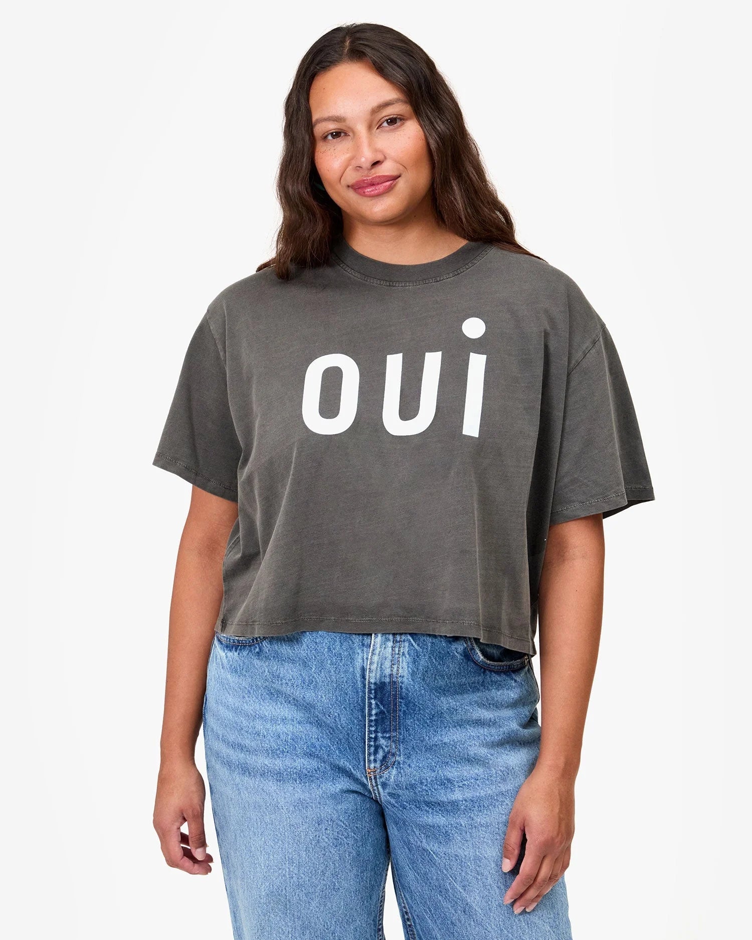 Clare V. Faded Black Le Carre Tee AP-TT-RT-100012