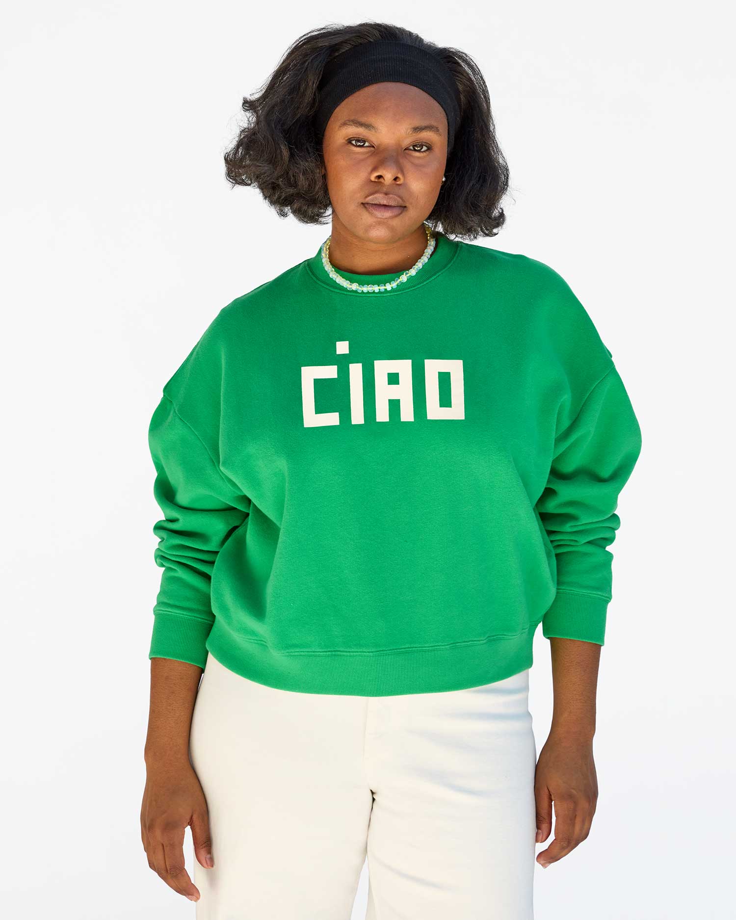 Clare V Le Drop Sweatshirt Ciao Green AP-LS-LS-100301