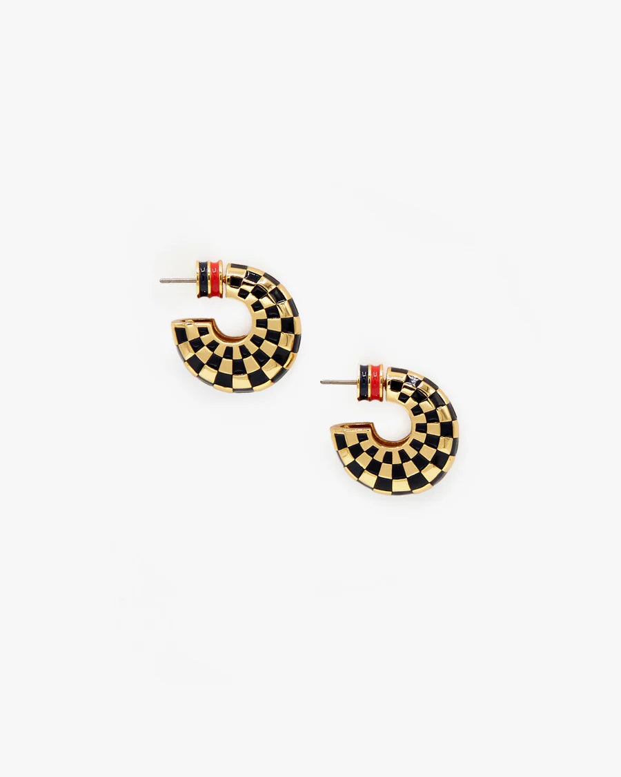 Clare V. Le Hoop Checker Earrings JW-ER-EA 100051