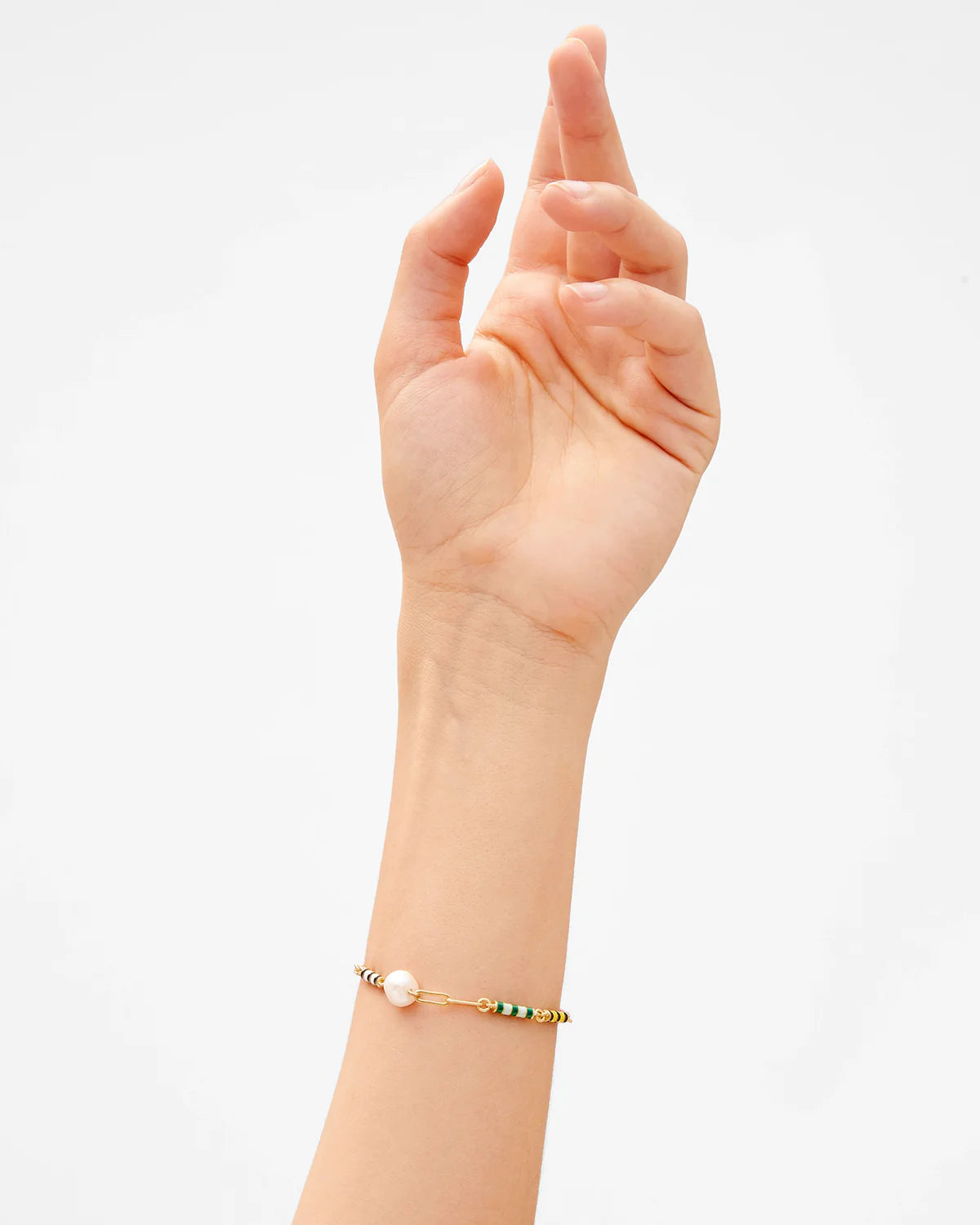 Clare V. Le Stripe Pearl Bracelet CVJ1001019