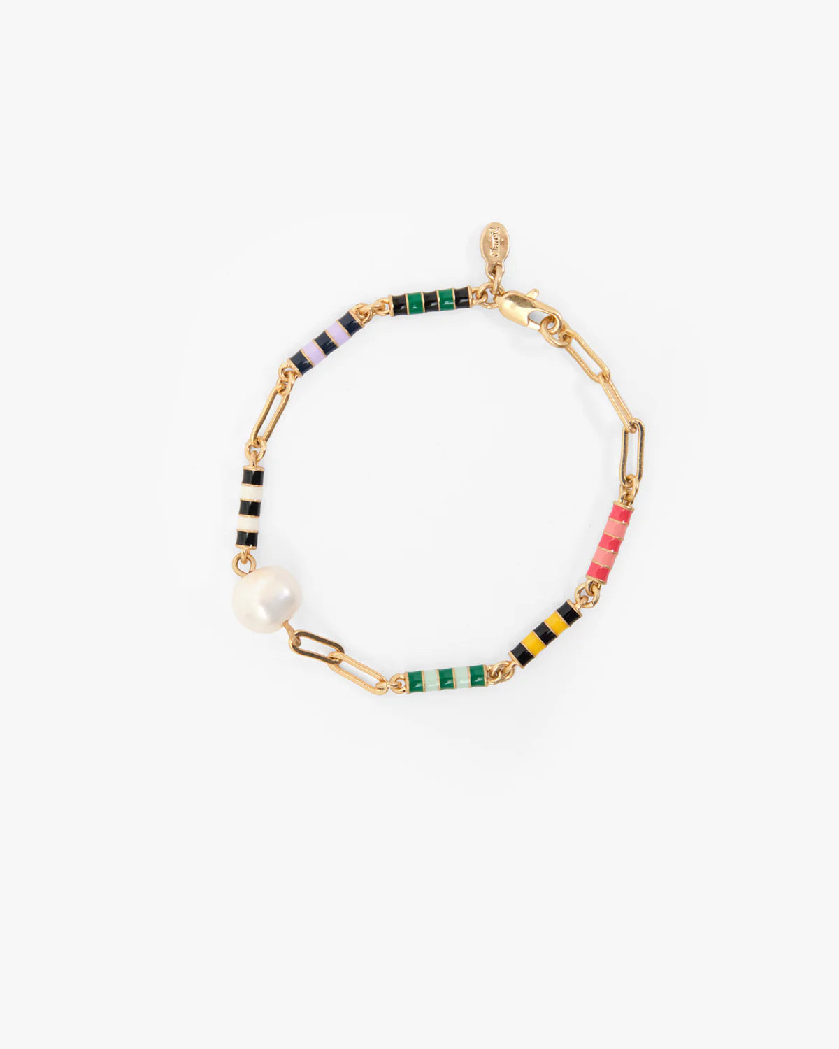 Clare V. Le Stripe Pearl Bracelet CVJ1001019