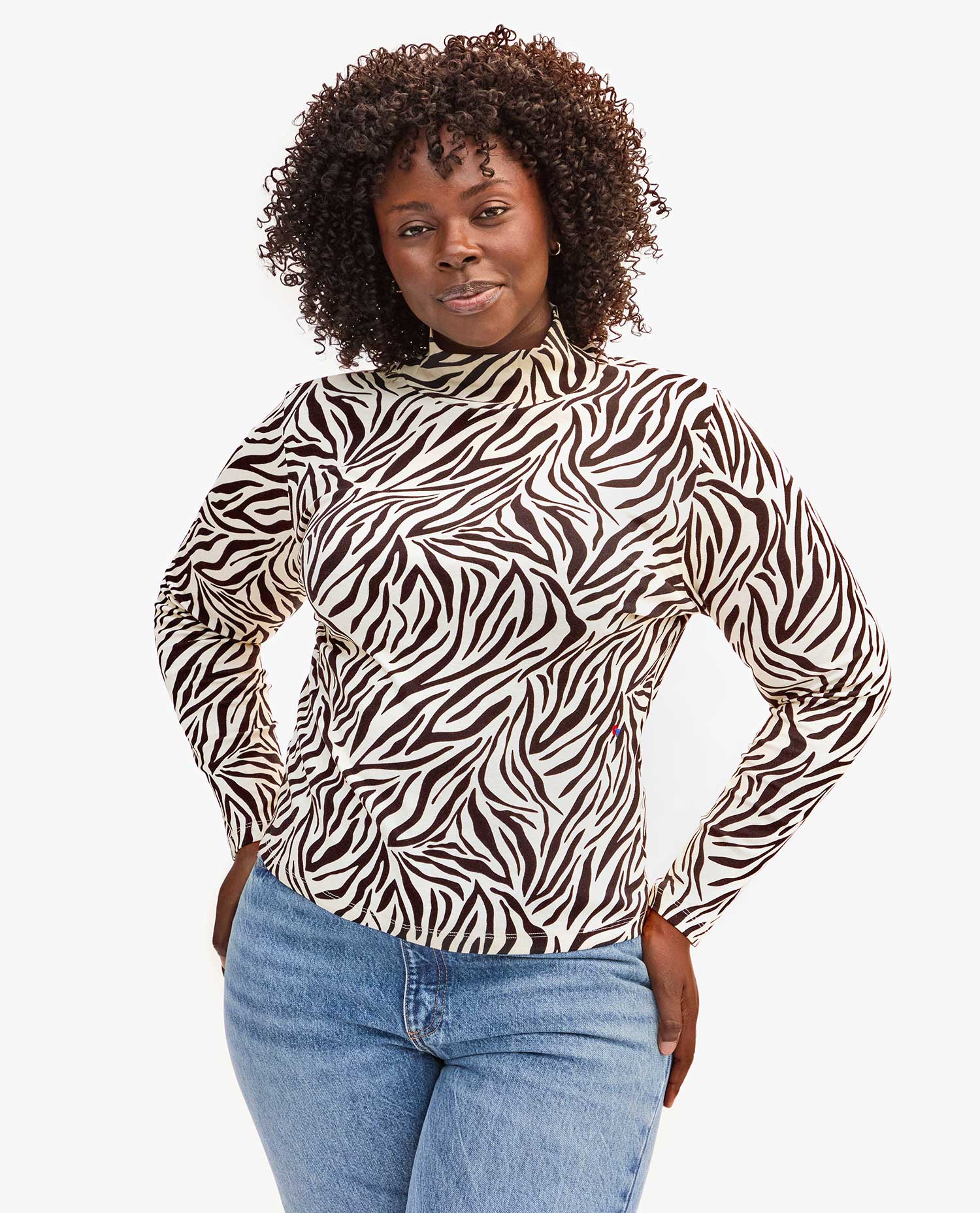 Clare V Le Turtleneck - Zebra AP-TT-TL-100021