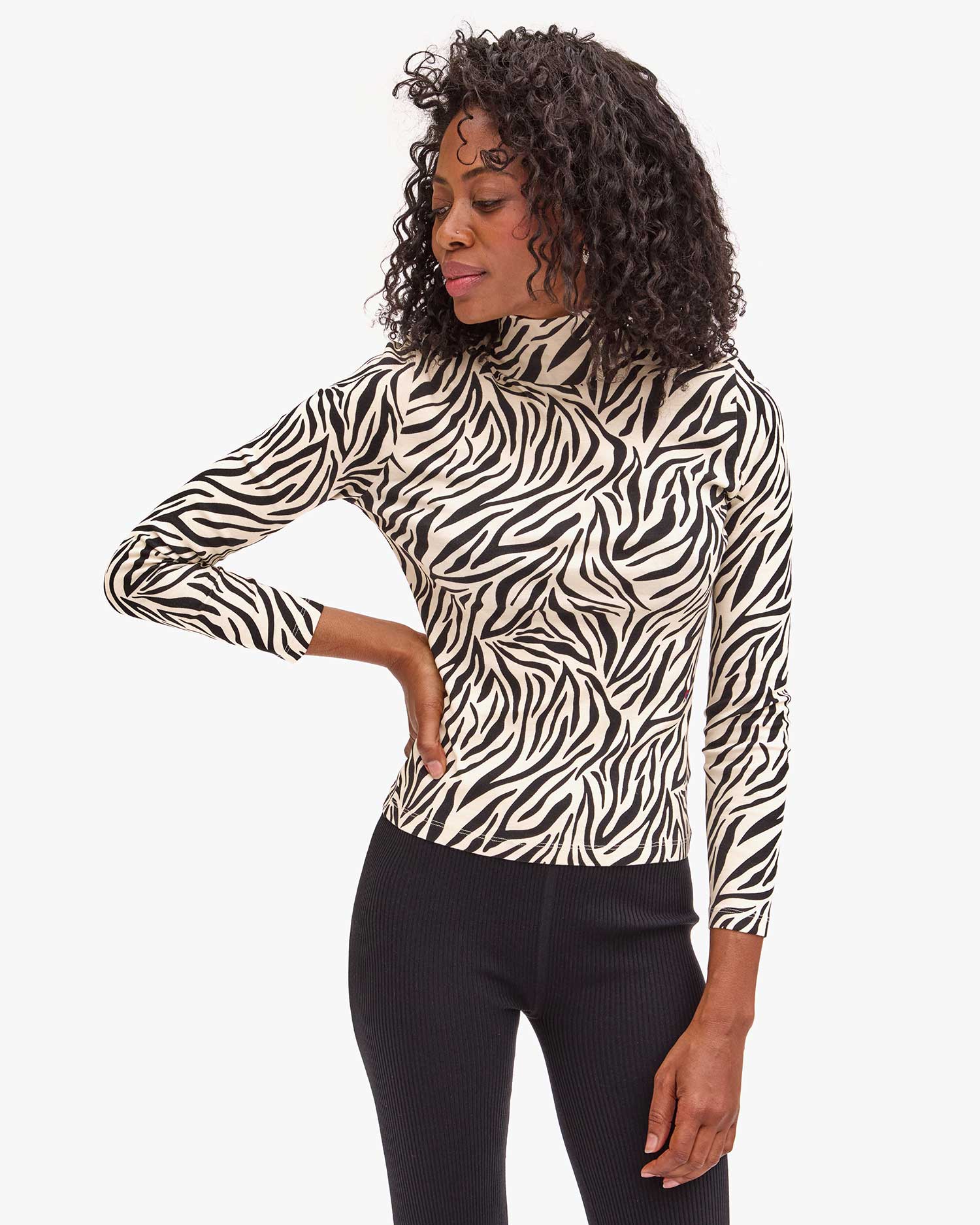 Clare V Le Turtleneck - Zebra AP-TT-TL-100021